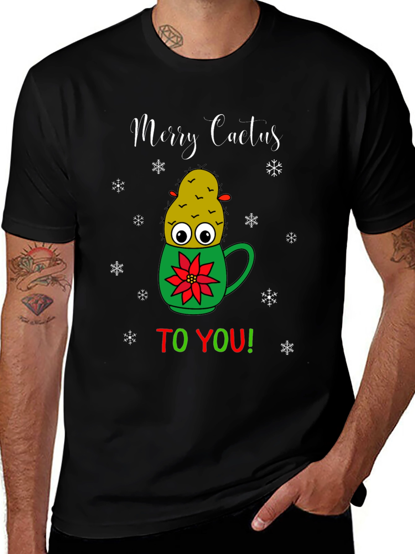 Variant 24 of Merry Cactus Holiday T-Shirt
