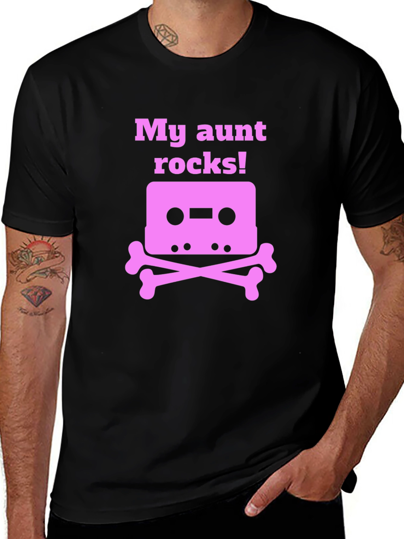 Variant 27 of My Aunt Rocks T-Shirt - Cassette & Crossbones Design