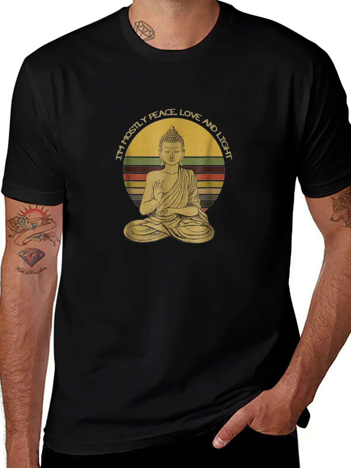 Buddha Peace Love Light Graphic Tee