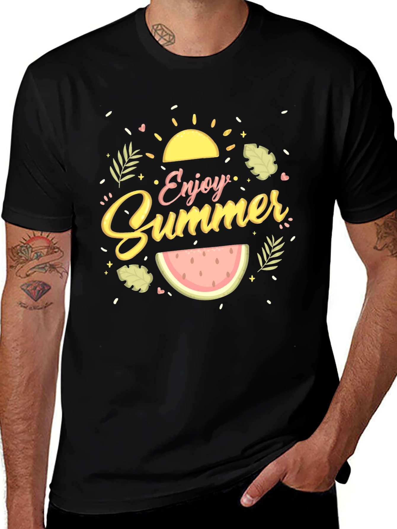 Variant 22 of Enjoy Summer Black T-Shirt