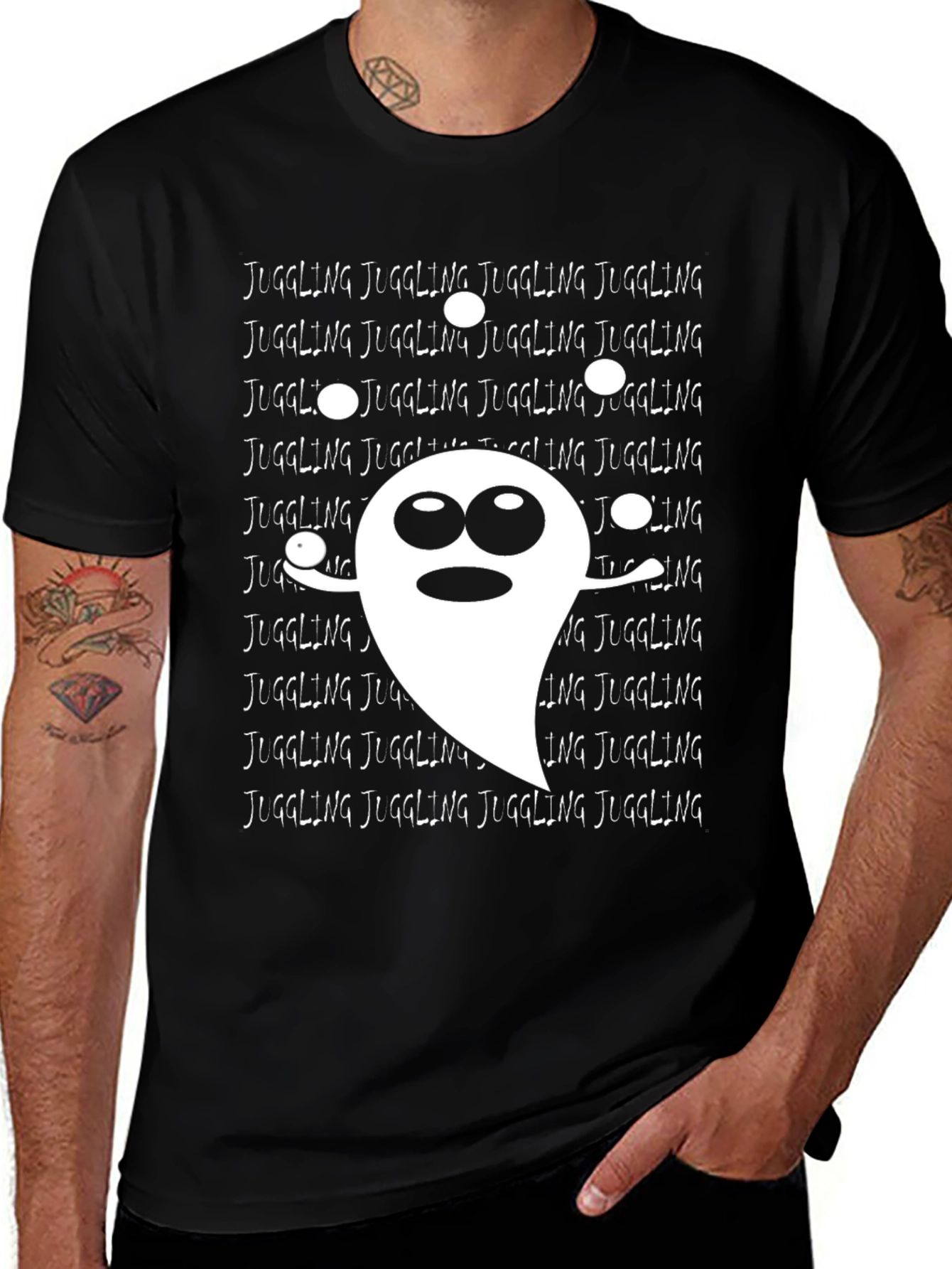 Variant 11 of Juggling Ghost T-Shirt - Spooky Fun!