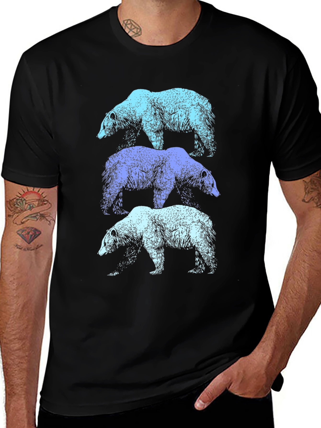 Variant 29 of Bear Trio Graphic Tee - Cool Animal Design