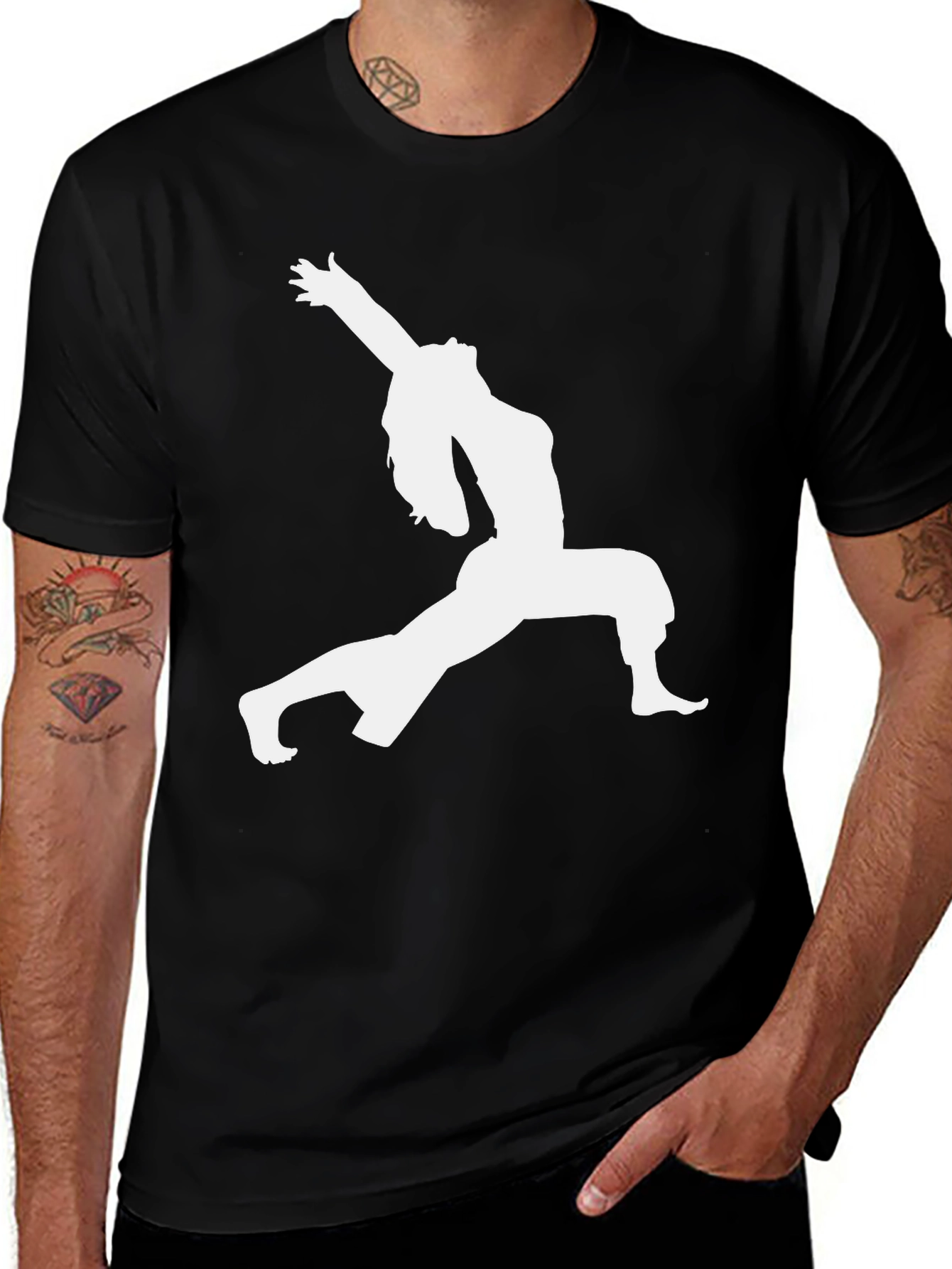 Variant 22 of Yoga Pose Graphic T-Shirt - Black