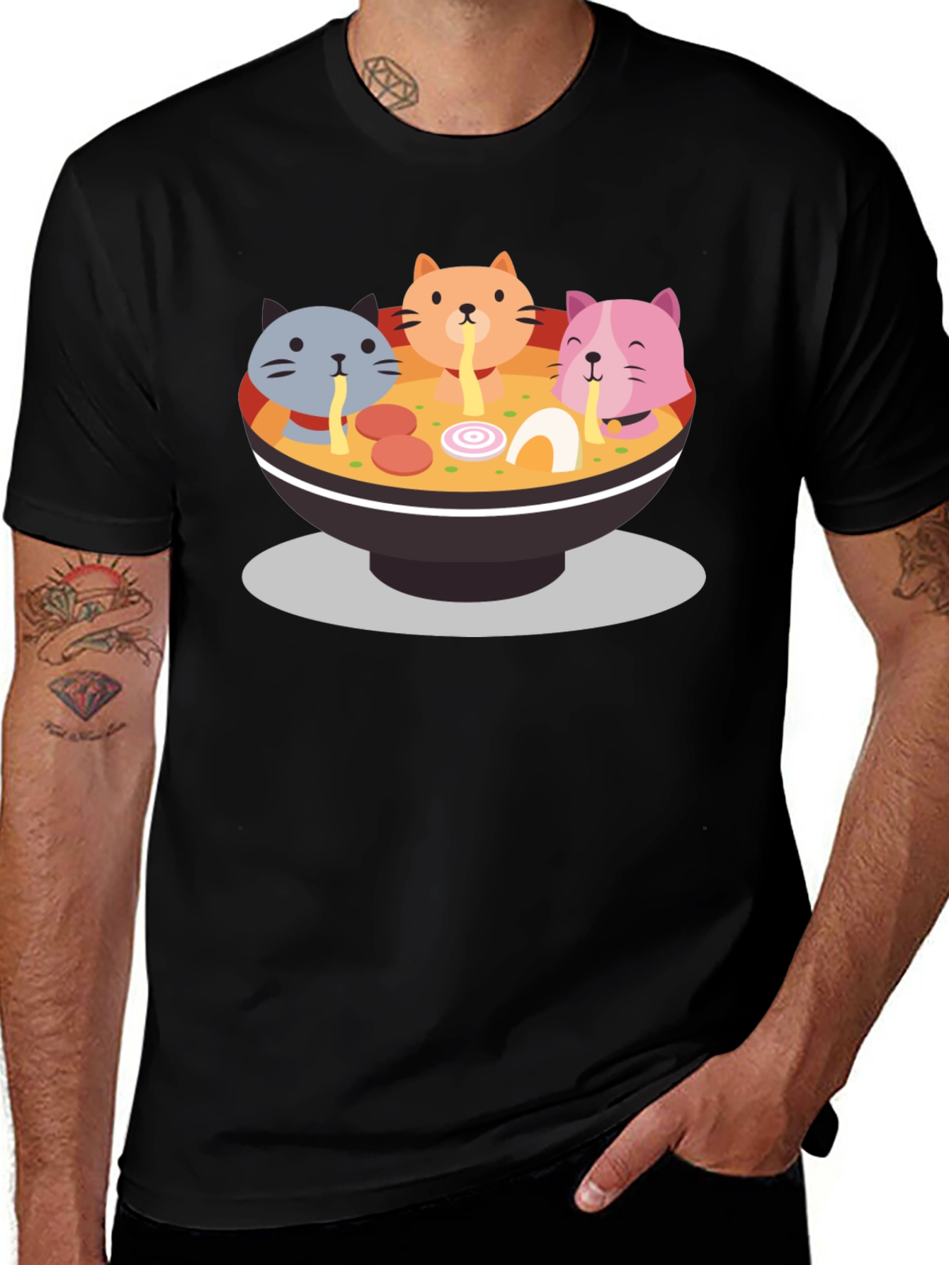 Variant 23 of Cat Ramen Graphic Tee - Fun & Unique T-Shirt