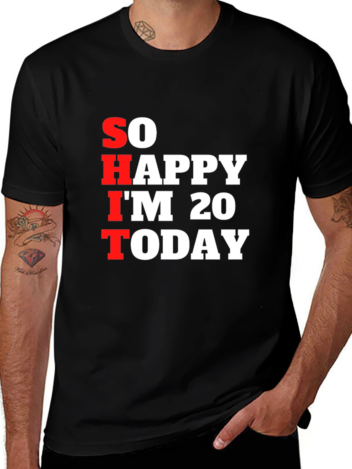 Variant 22 of Funny 20th Birthday T-Shirt - So Happy I'm 20 Today