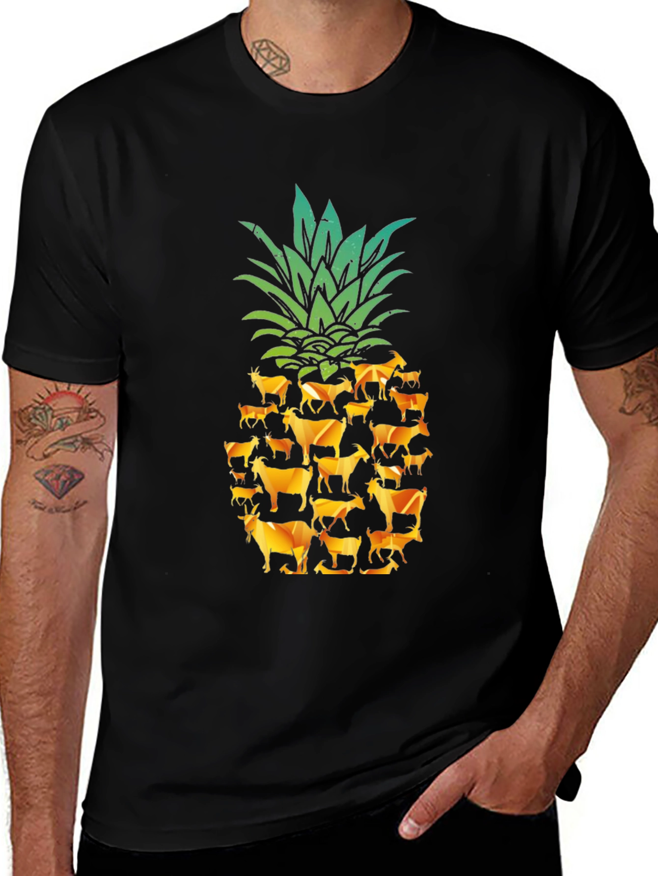 Variant 6 of Goat Pineapple Graphic Tee
