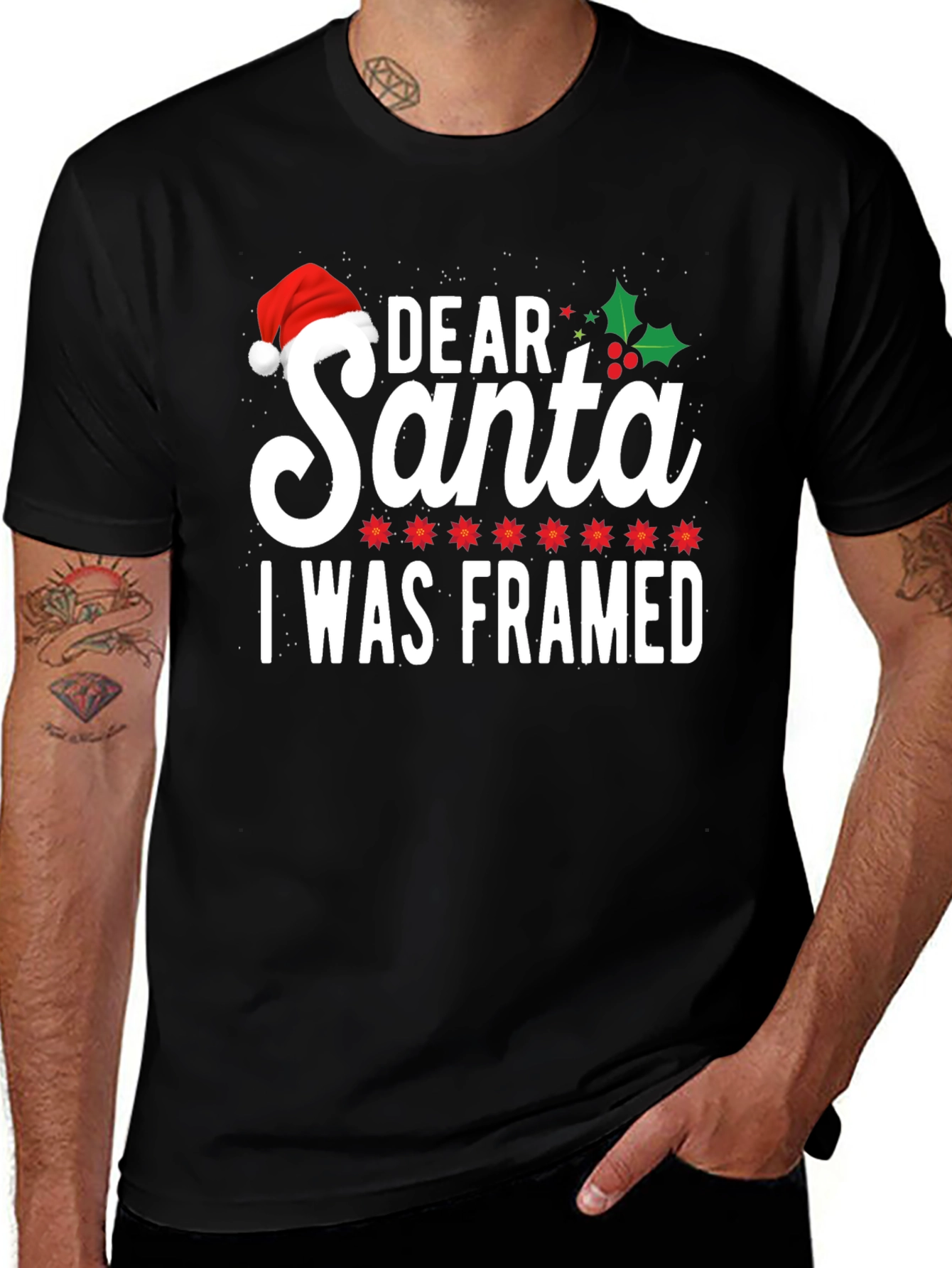 Dear Santa I Was Framed Graphic T-Shirt