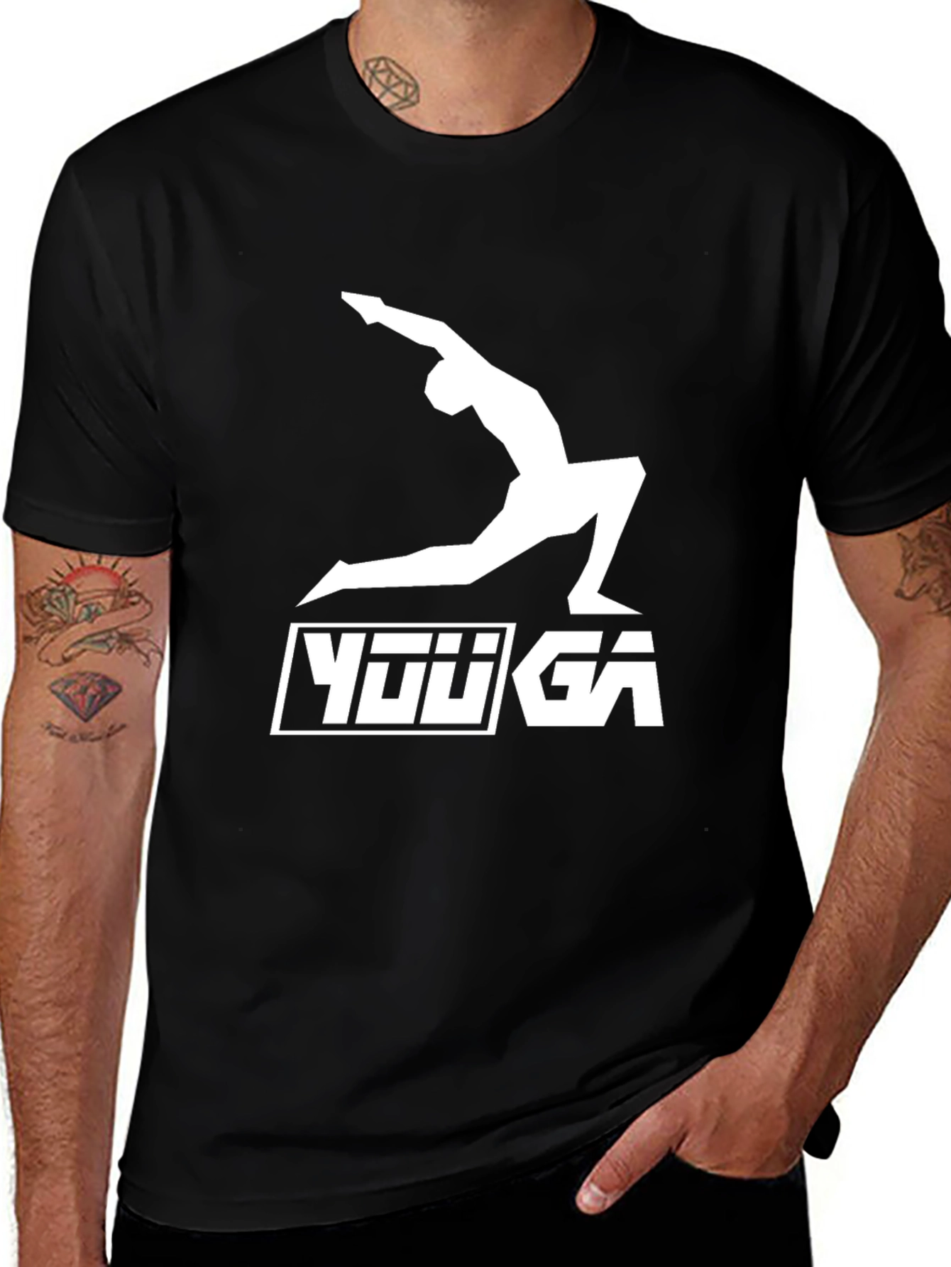 Variant 20 of Yoga Pose Graphic Black T-Shirt