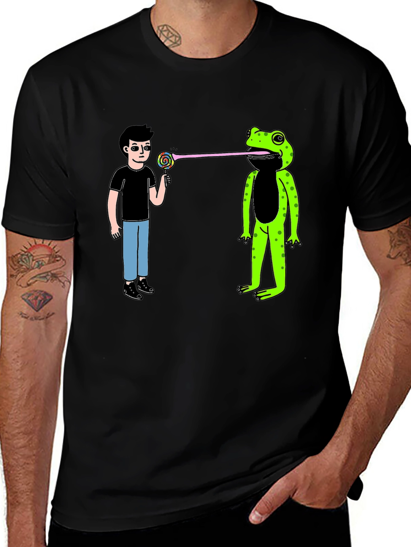 Variant 14 of Frog Lollipop T-Shirt - Quirky Graphic Tee