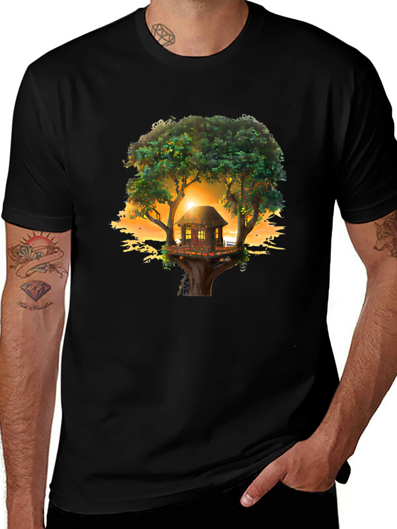 Variant 15 of Tree House Graphic T-Shirt - Nature Lover Tee