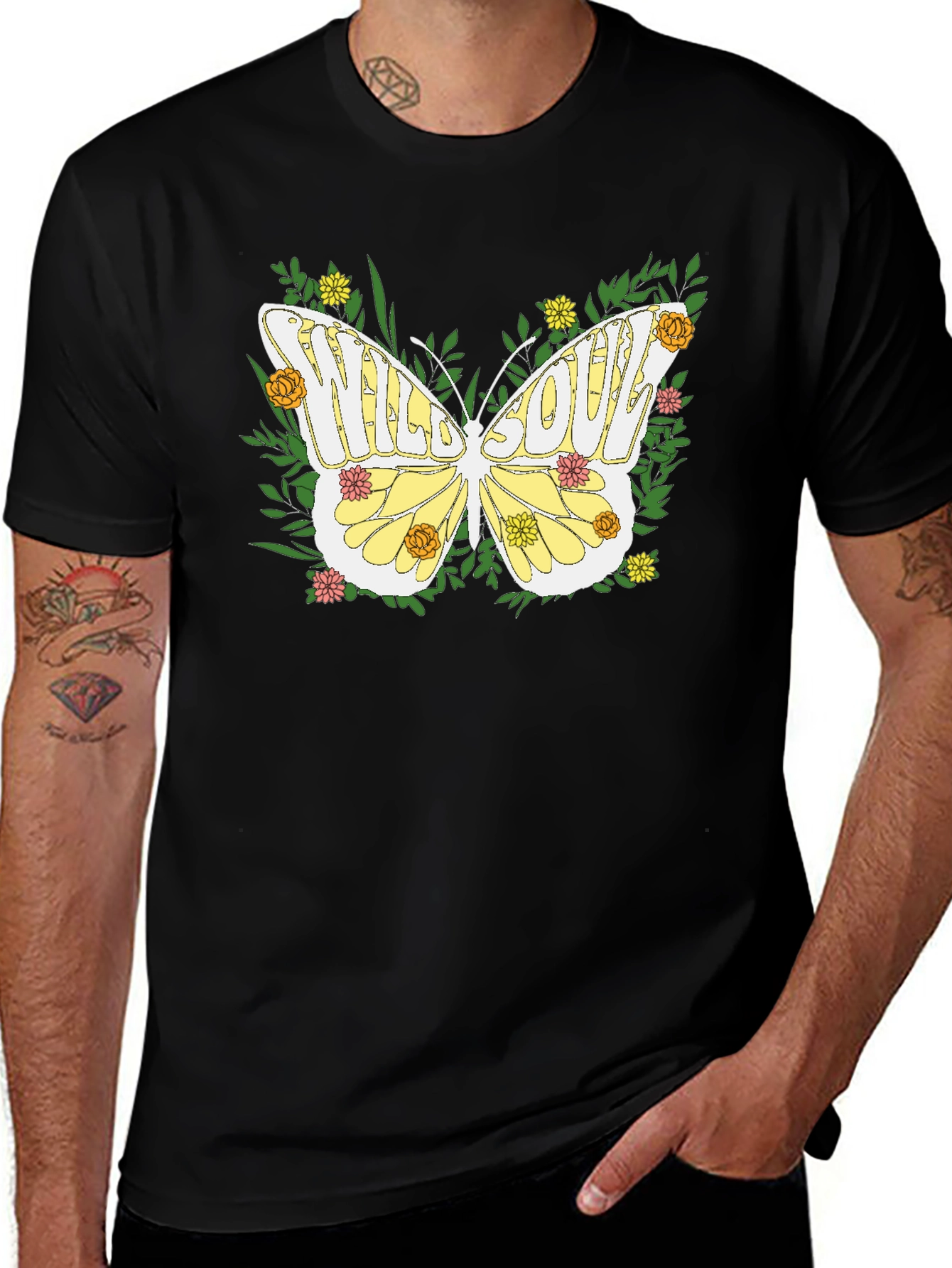 Variant 28 of Wild Soul Butterfly Graphic Tee - Nature Inspired Comfort