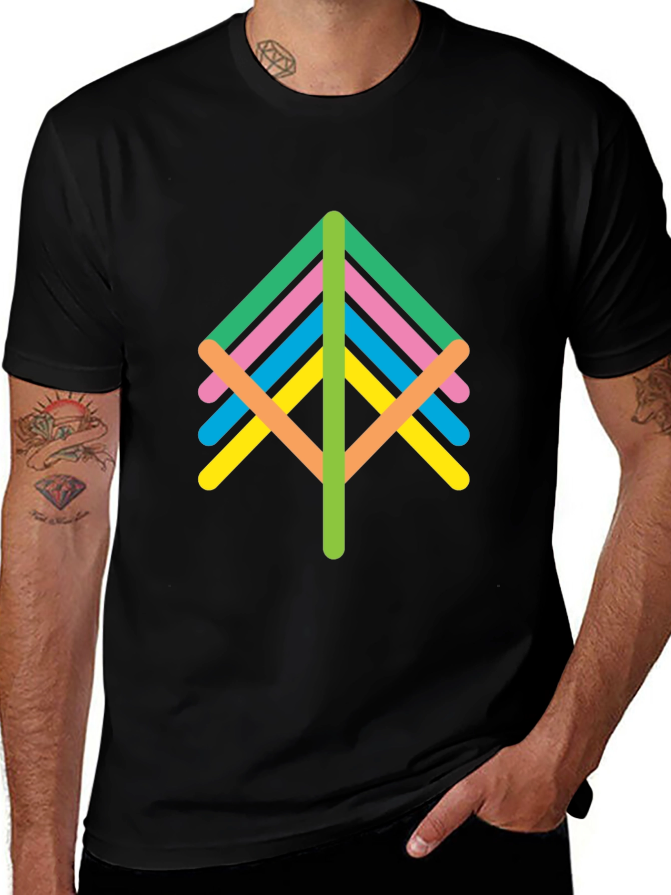 Variant 20 of Abstract Tree Graphic Tee - Unisex Black T-Shirt