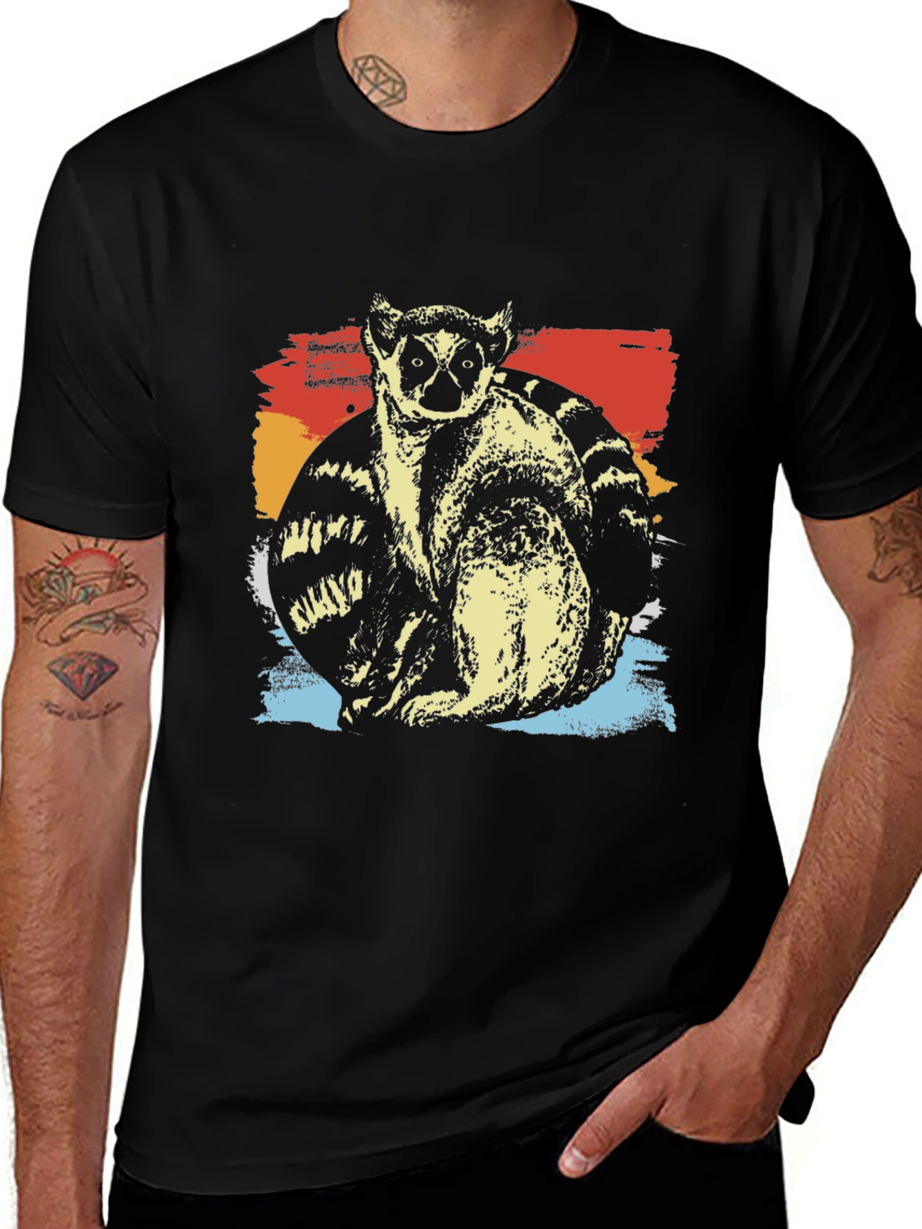 Variant 6 of Lemur Graphic Tee - Cool Retro Design