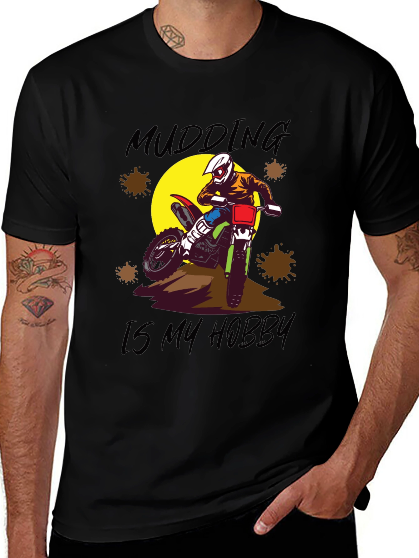 Variant 24 of Mudding is My Hobby T-Shirt - Dirt Bike Design