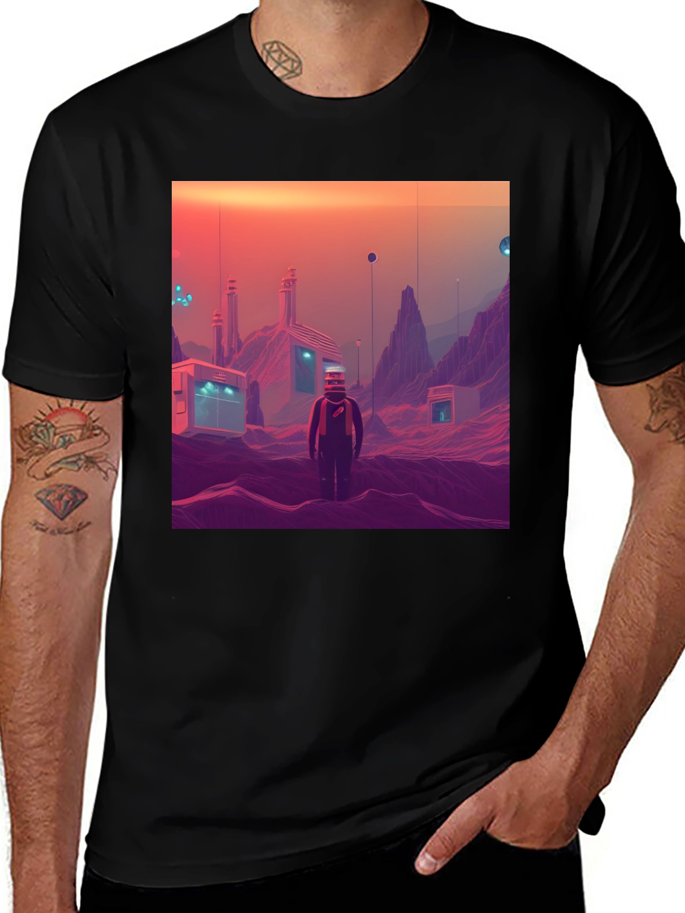 Retro Sci-Fi T-Shirt - Martian Landscape