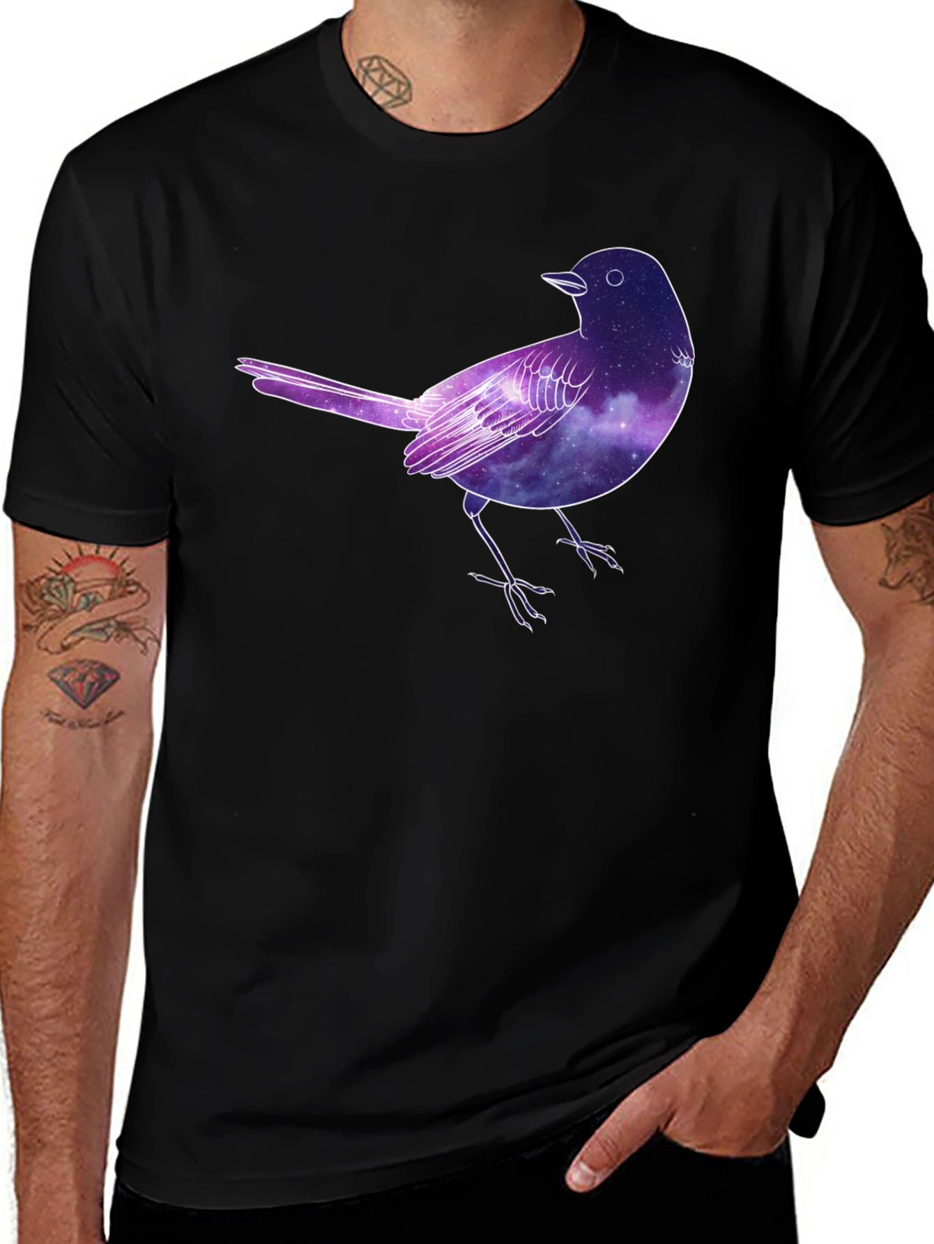 Variant 6 of Galaxy Bird Graphic Tee - Trendy & Unique