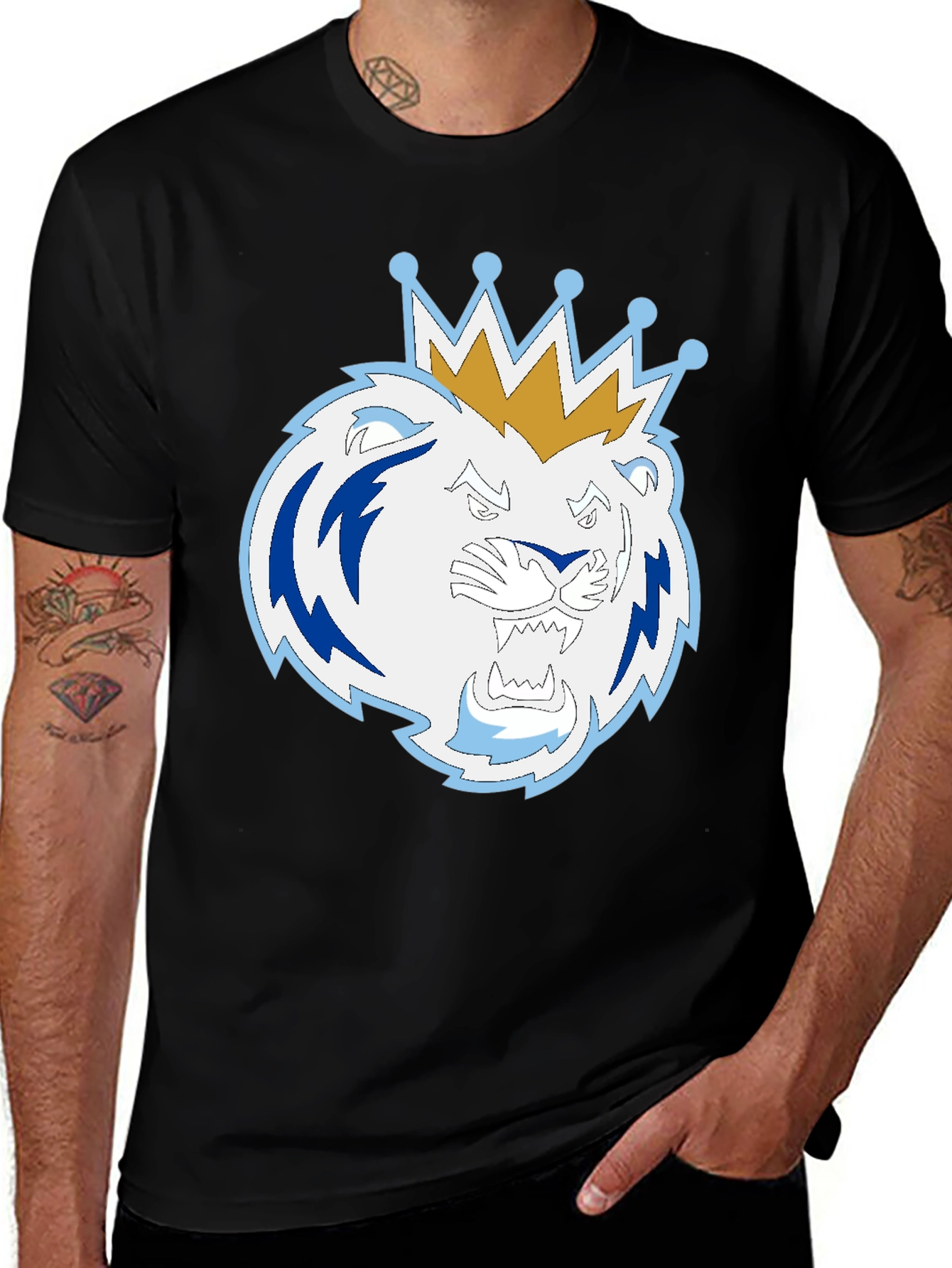 Variant 12 of King Lion Graphic T-Shirt - Black Tee