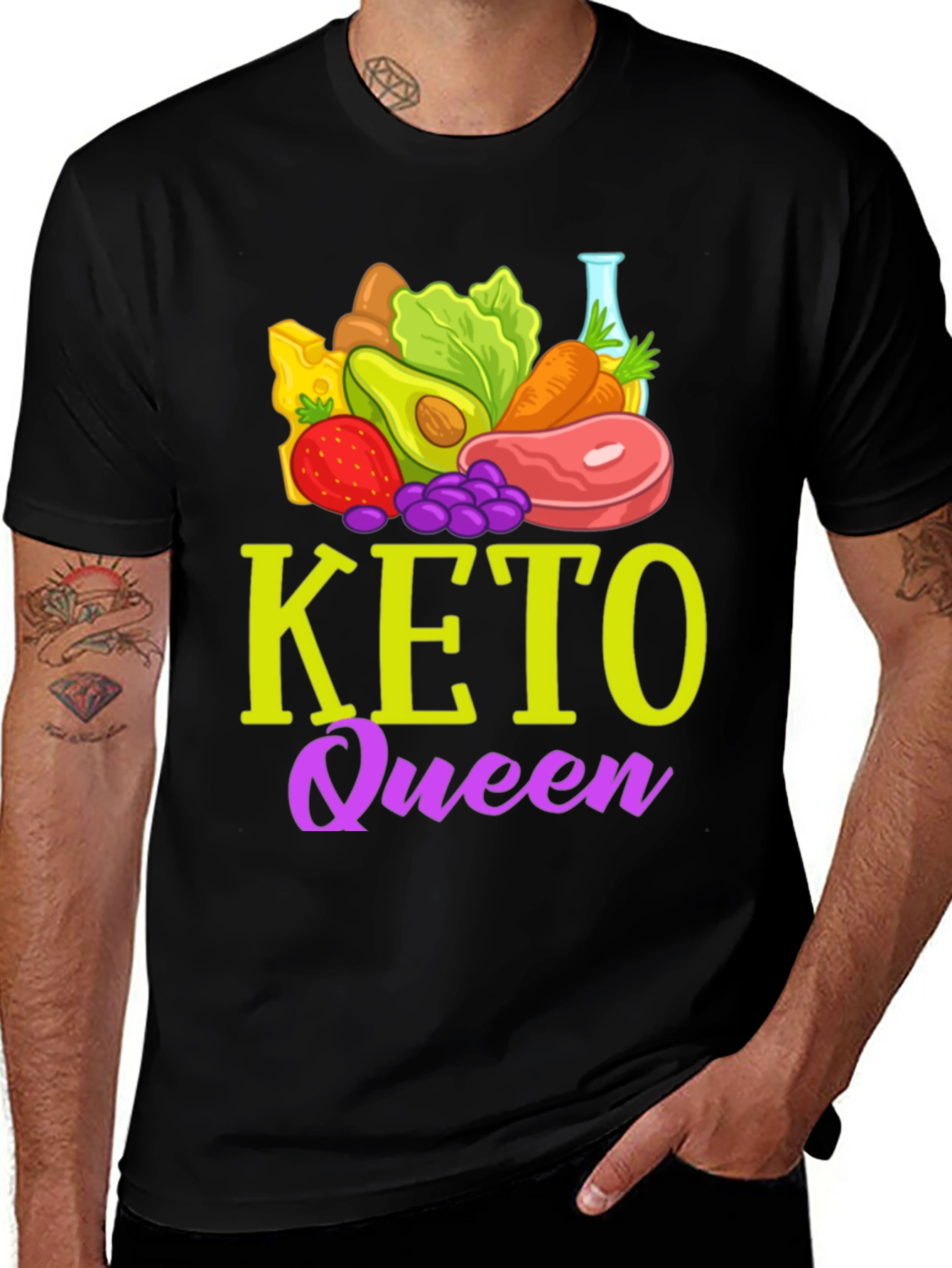 Variant 14 of Keto Queen Graphic T-Shirt - Black