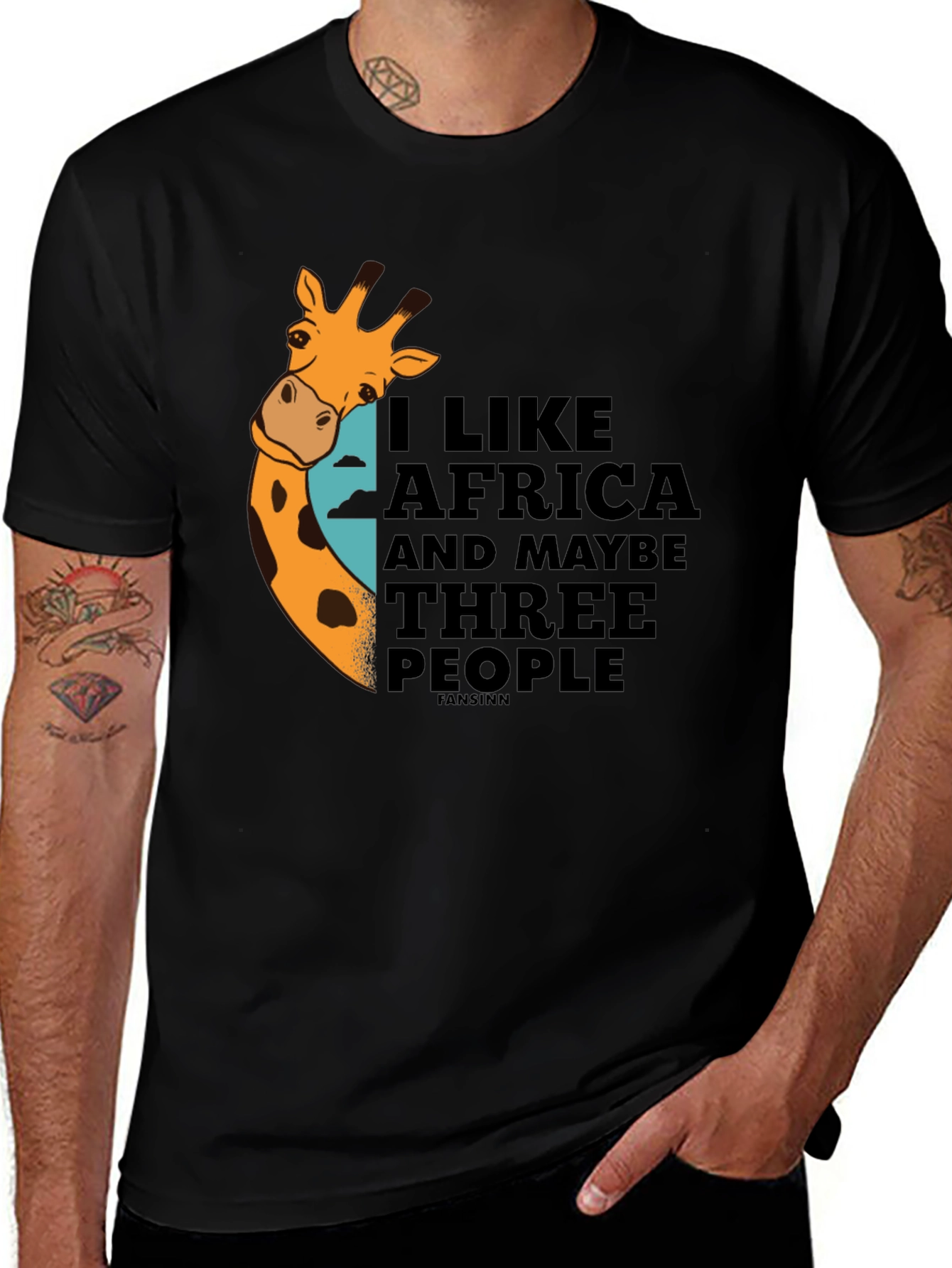 Variant 7 of I Like Africa Giraffe Graphic T-Shirt - Unisex
