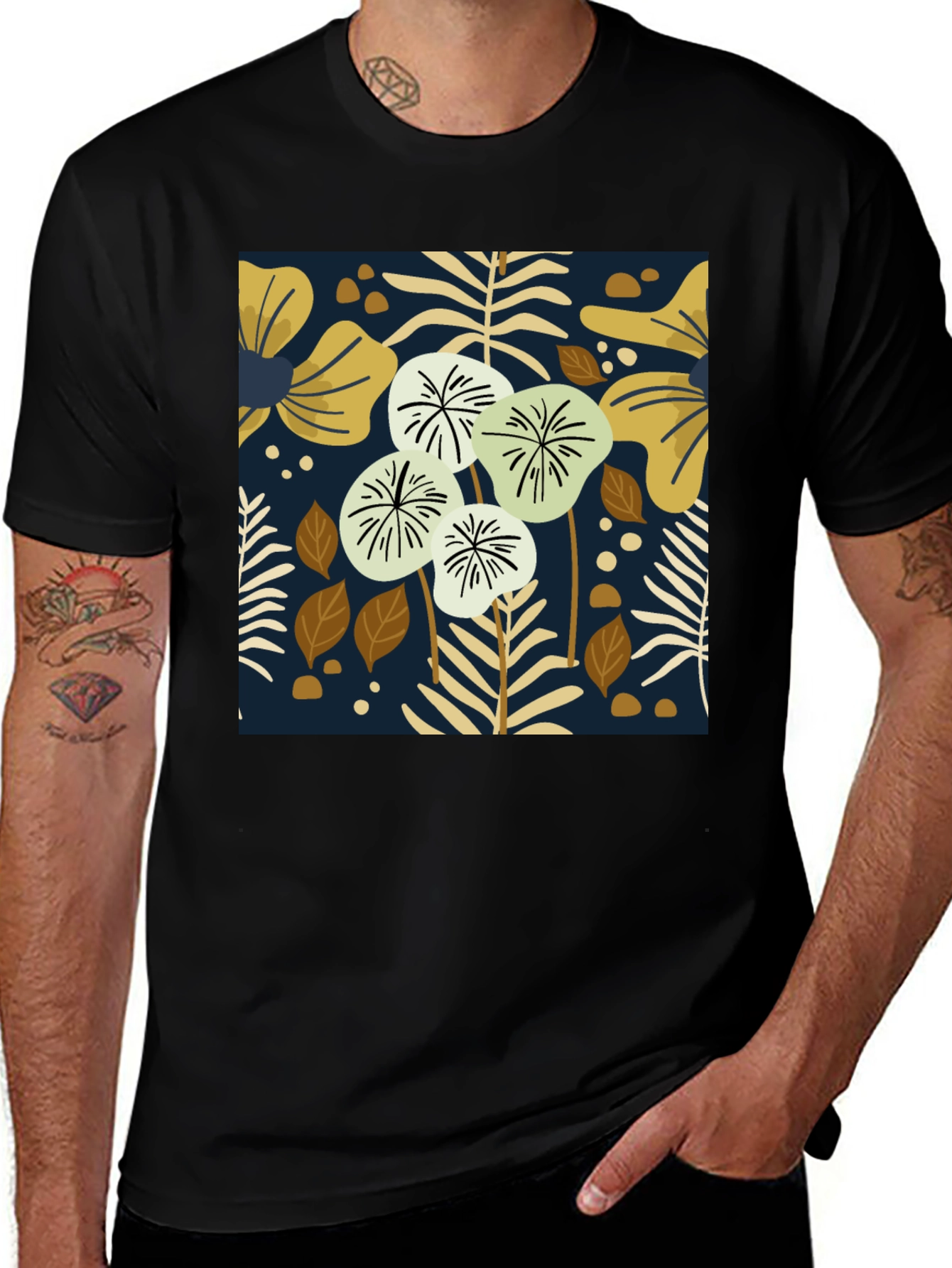 Variant 3 of Floral Print Crew Neck T-Shirt