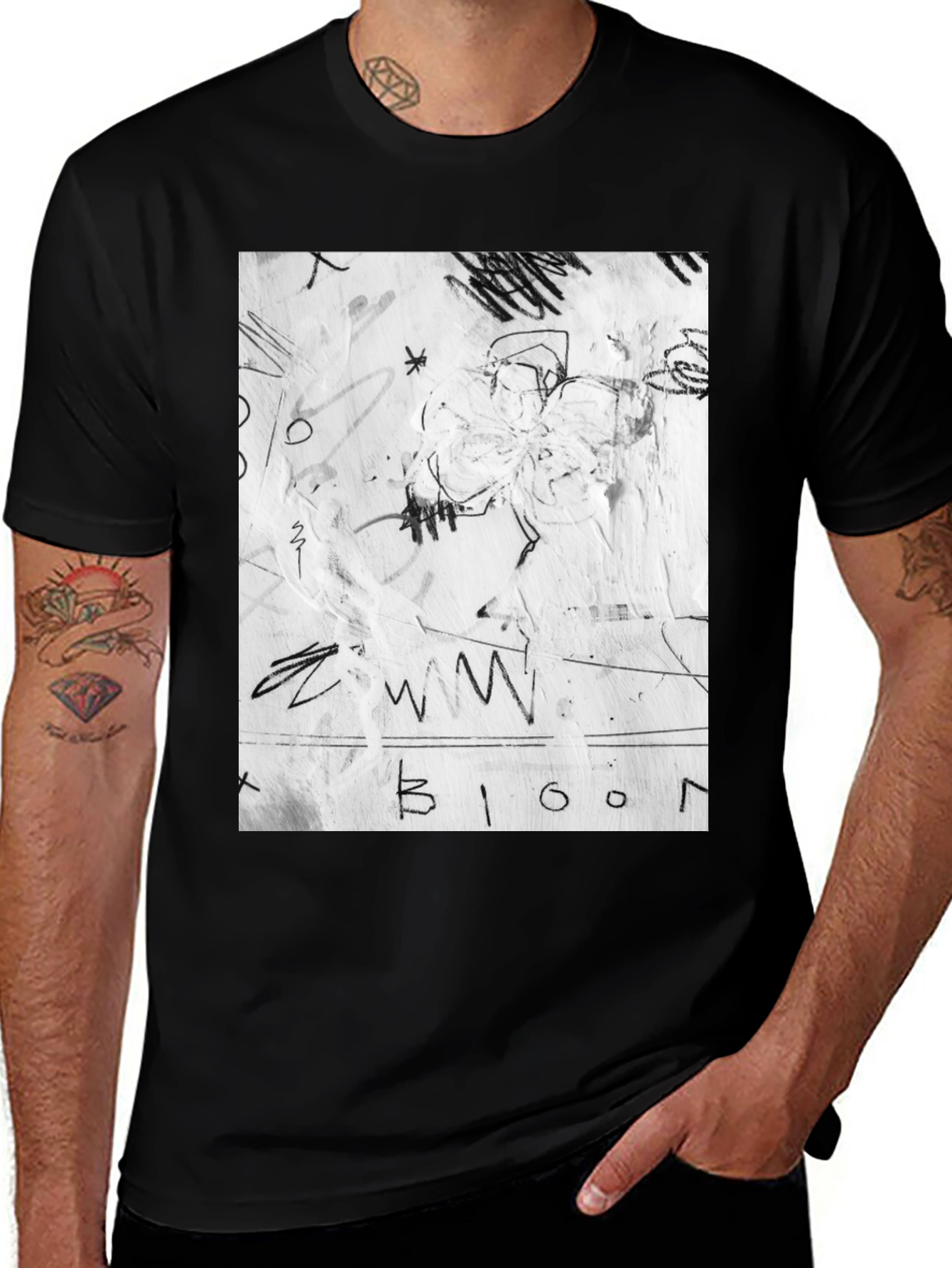 Variant 28 of Abstract Graffiti Black T-Shirt