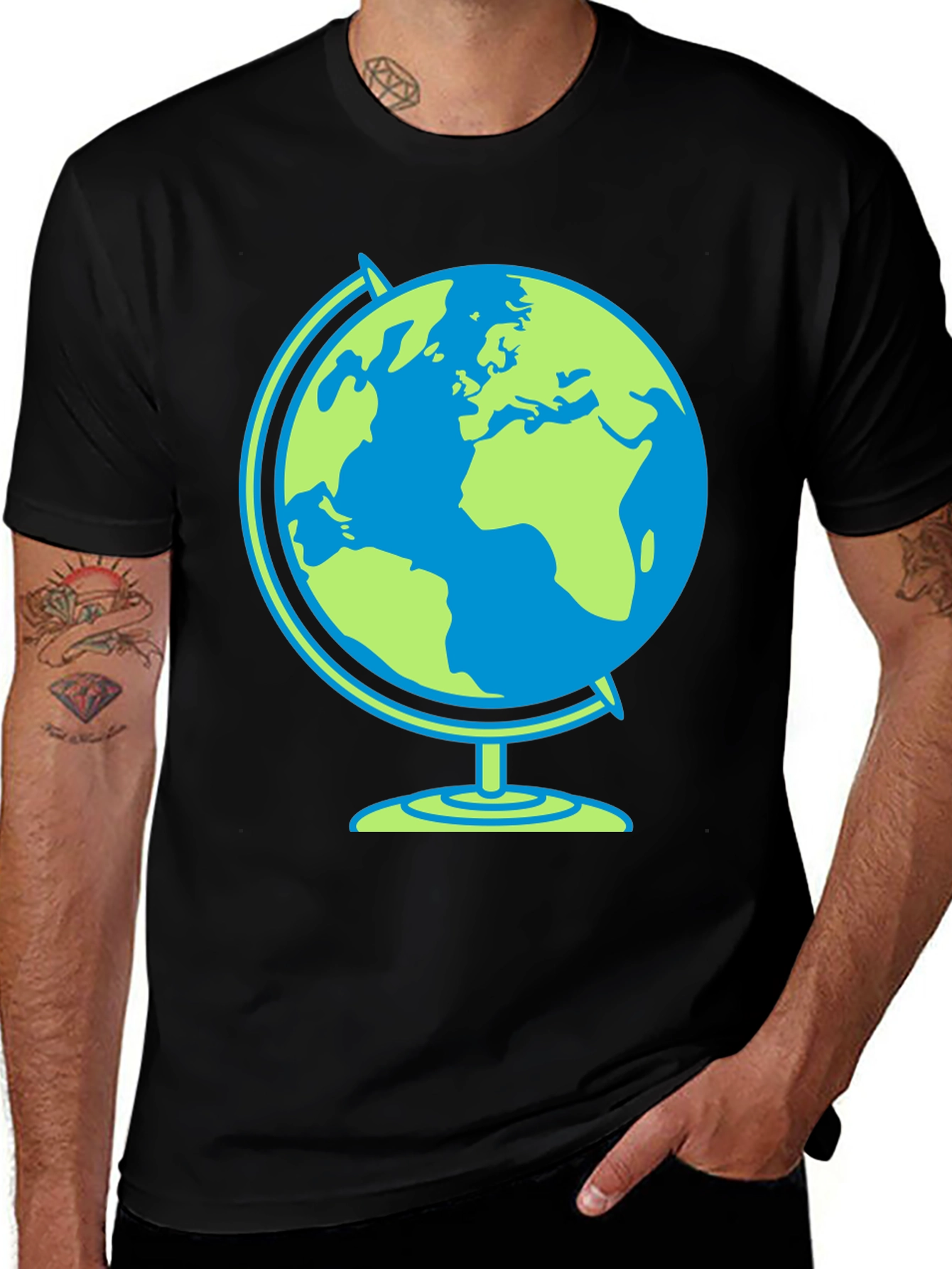 Globe Graphic Black T-Shirt