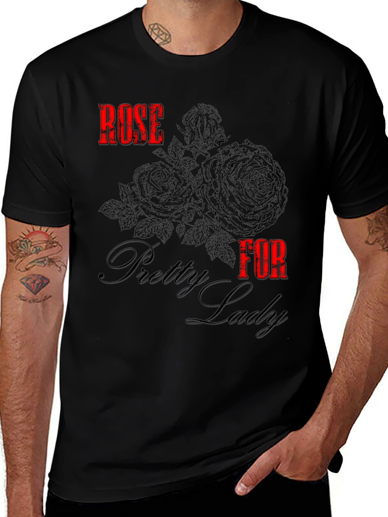 Variant 24 of Rose for Pretty Lady Black Graphic Tee