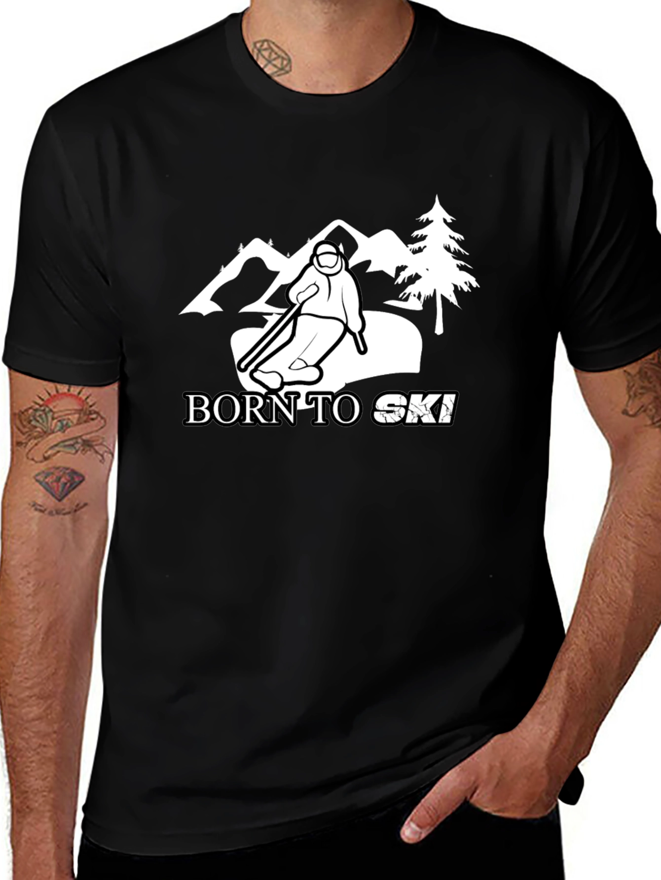 Variant 6 of Born to Ski T-Shirt - Mountain Adventure Apparel