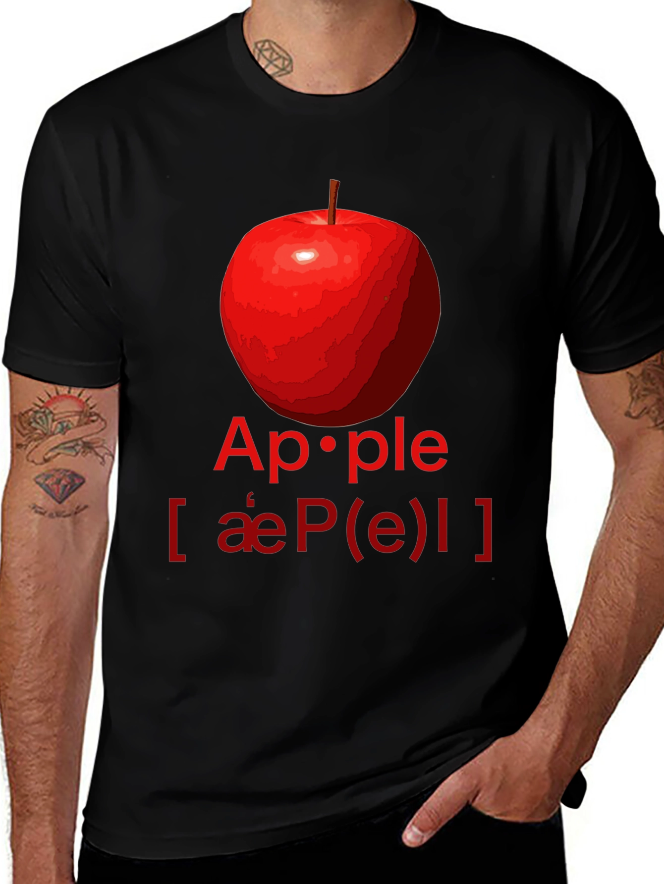 Variant 5 of Apple Phonetics T-Shirt - Fruit Lover Graphic Tee