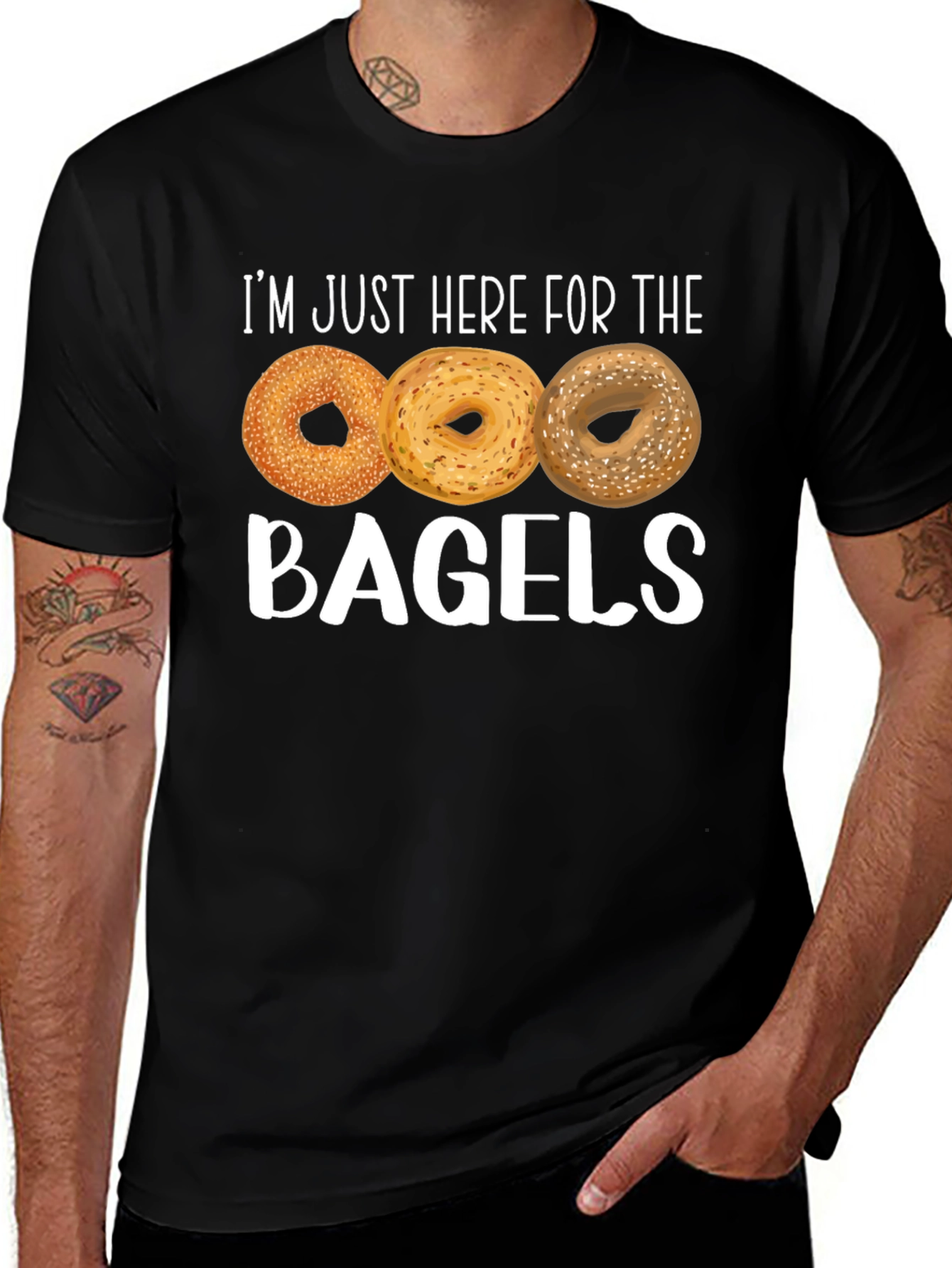 Variant 18 of Bagels Graphic T-Shirt - Foodie Humor Tee