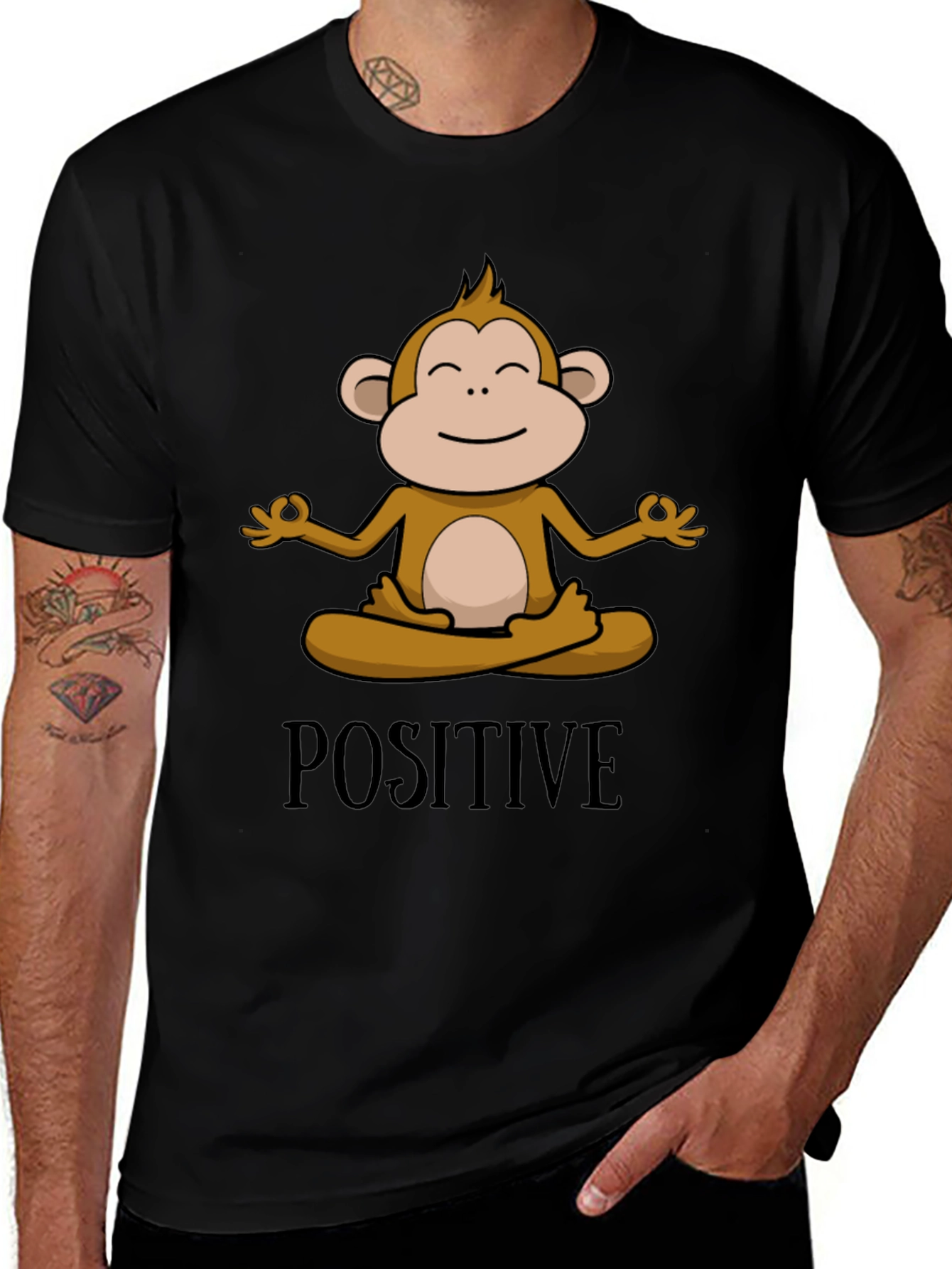 Variant 10 of Positive Monkey Meditation Graphic Tee