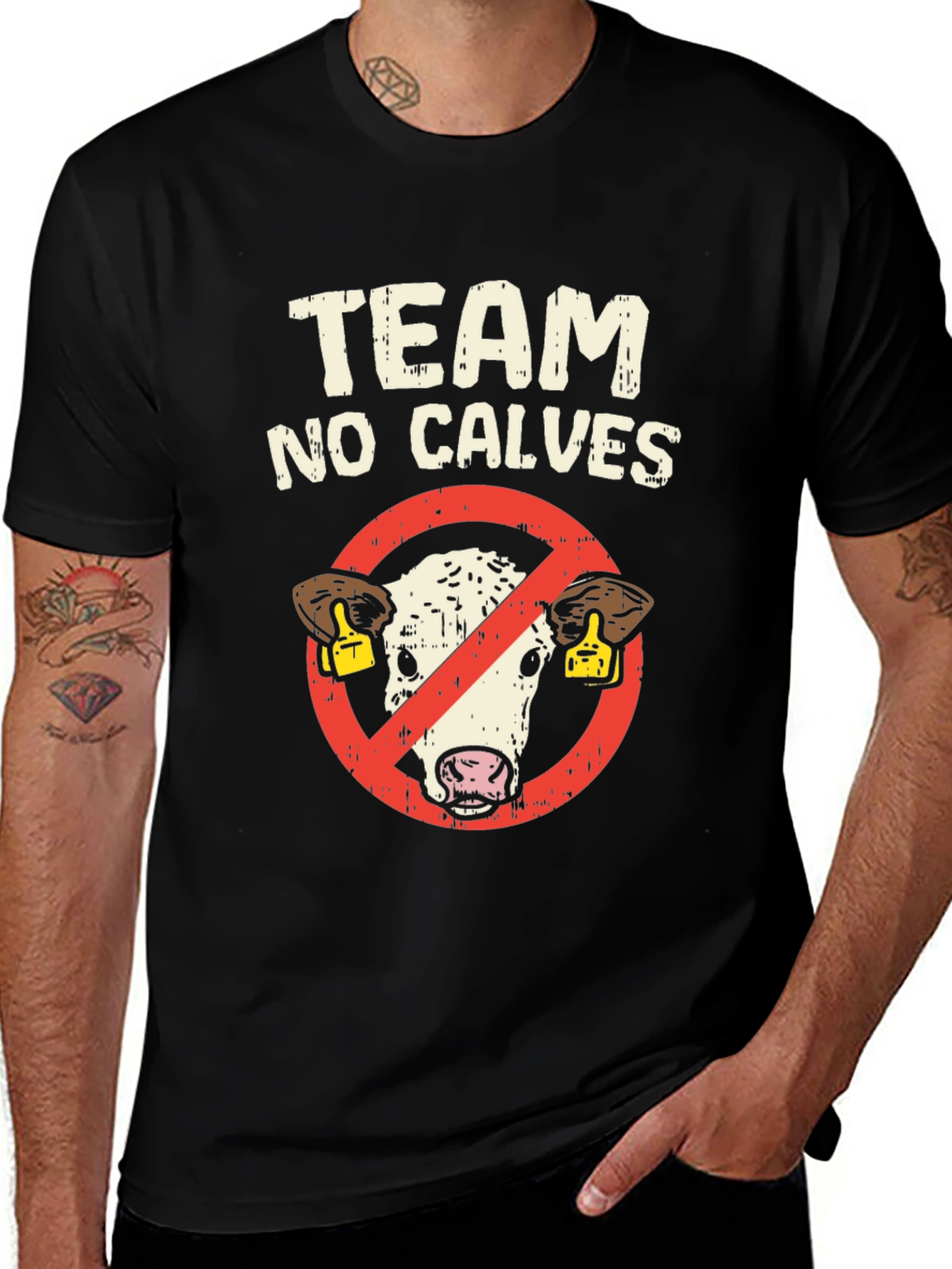 Variant 14 of Team No Calves T-Shirt - Vegan Animal Rights Tee