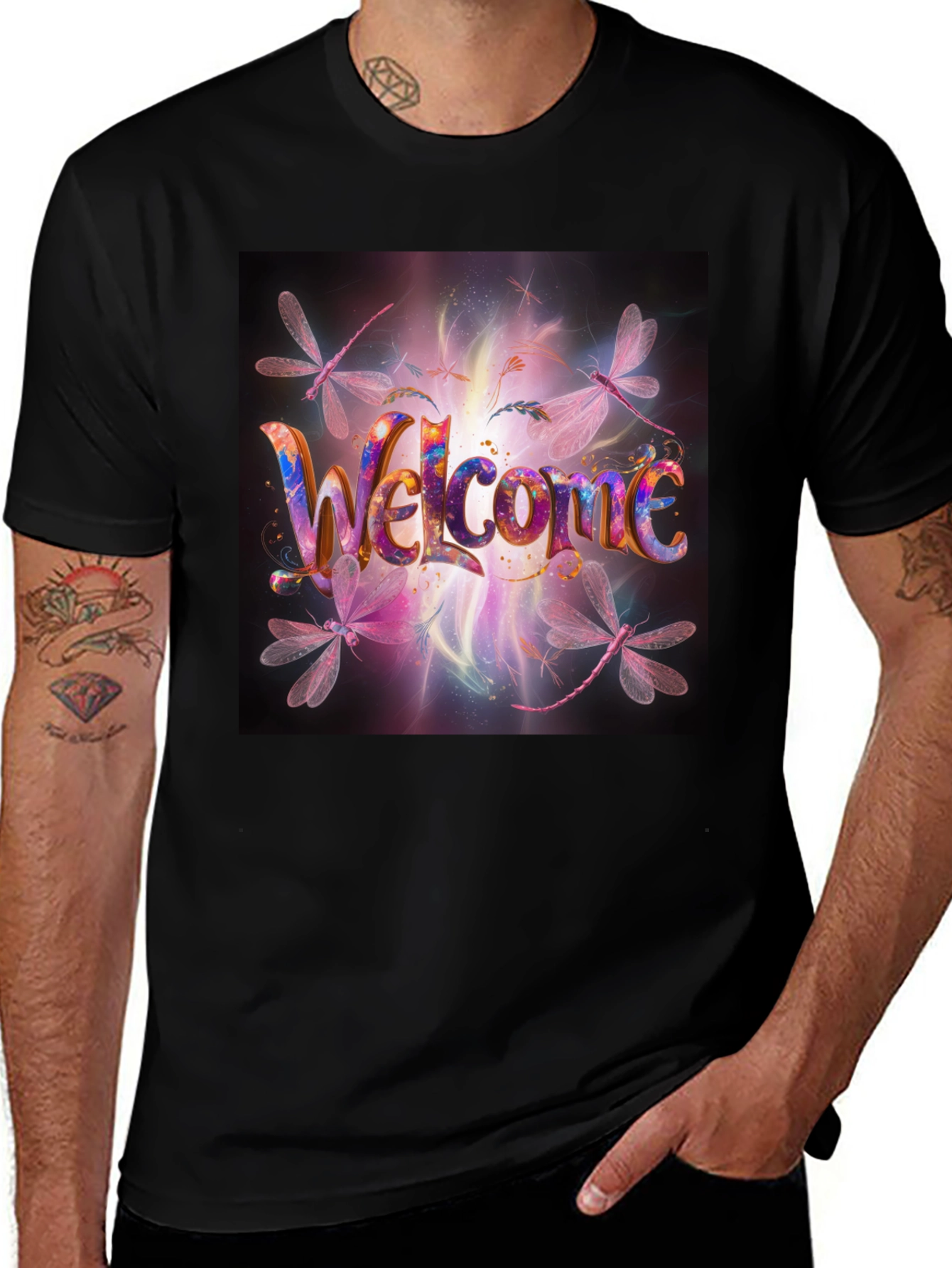 Variant 26 of Welcome Dragonfly Graphic Tee