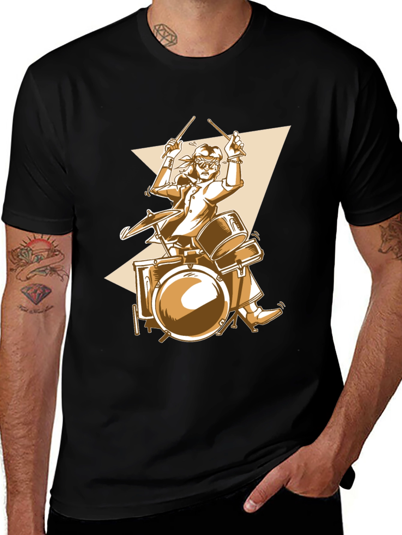 Variant 15 of Drummer Graphic Tee - Rock & Roll Style