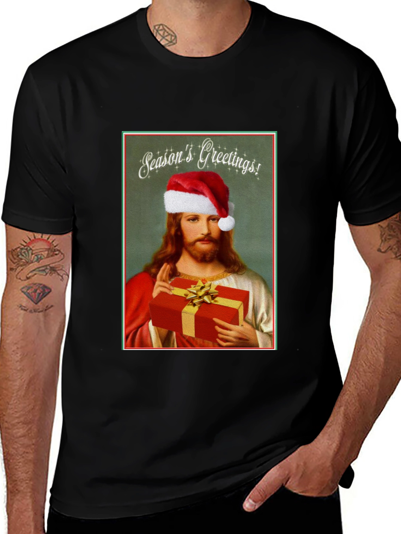 Jesus Christmas T-Shirt - Seasons Greetings