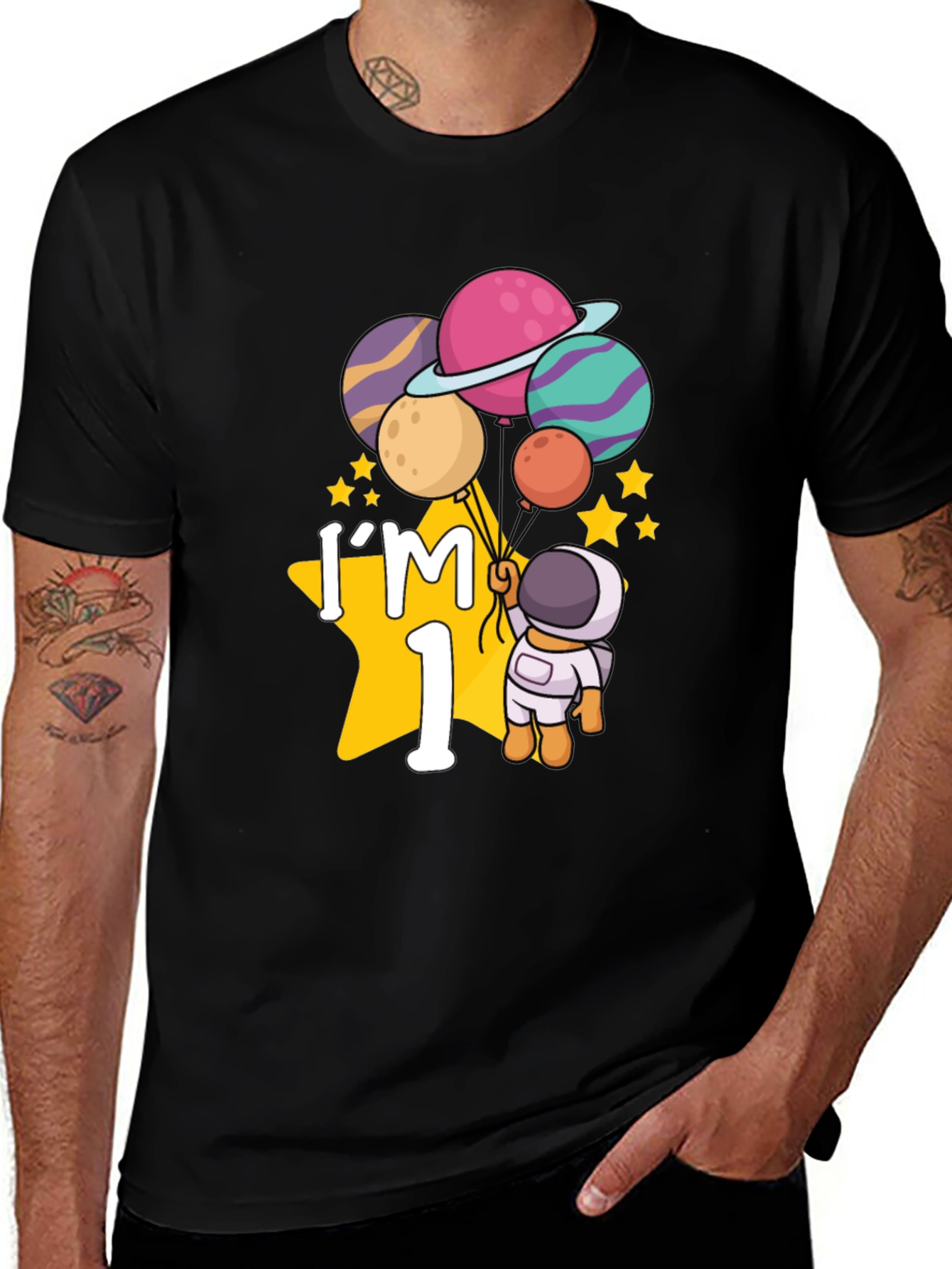I'm One Astronaut T-Shirt Birthday Space Planets