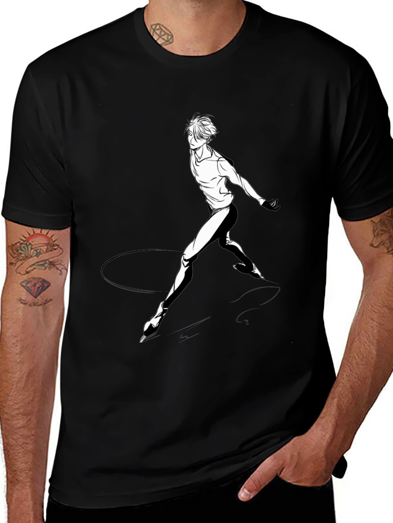 Variant 11 of Figure Skating Graphic Tee - Black