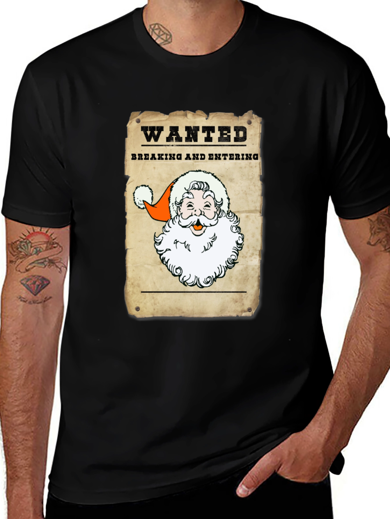 Wanted Santa T-Shirt - Breaking and Entering