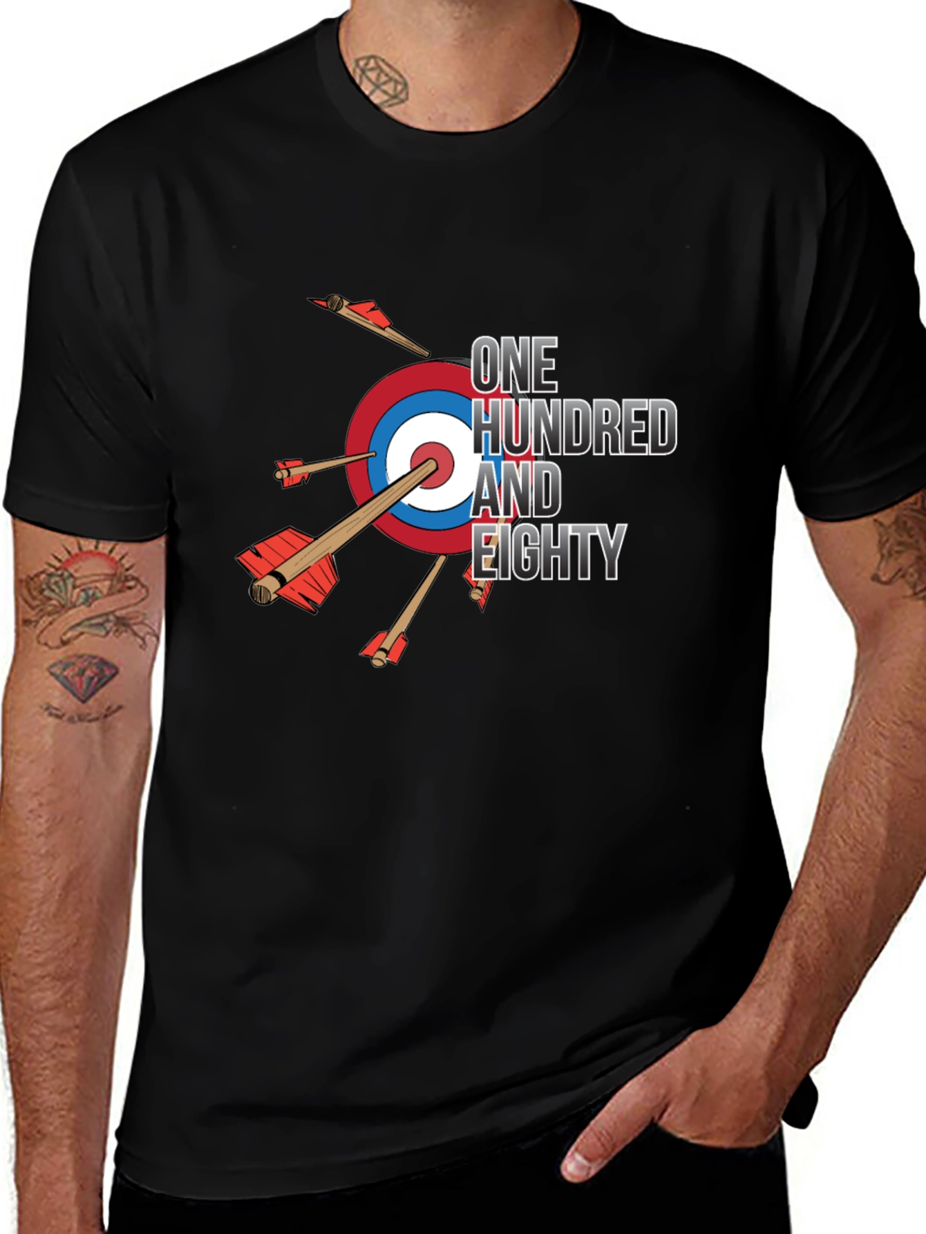 Variant 10 of Darts T-Shirt One Hundred and Eighty Graphic Tee