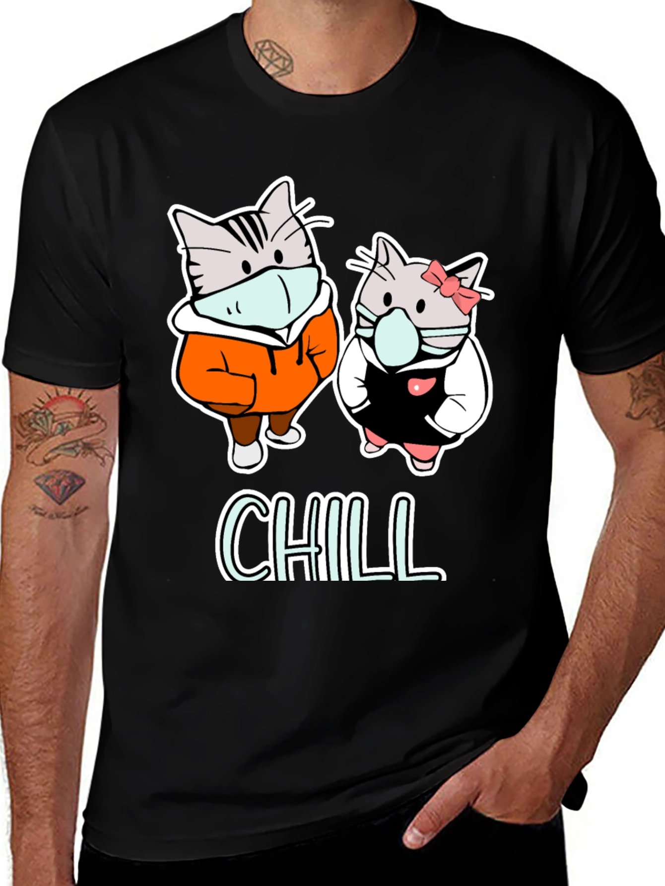 Variant 14 of Chill Cats Graphic Tee - Cozy & Cute
