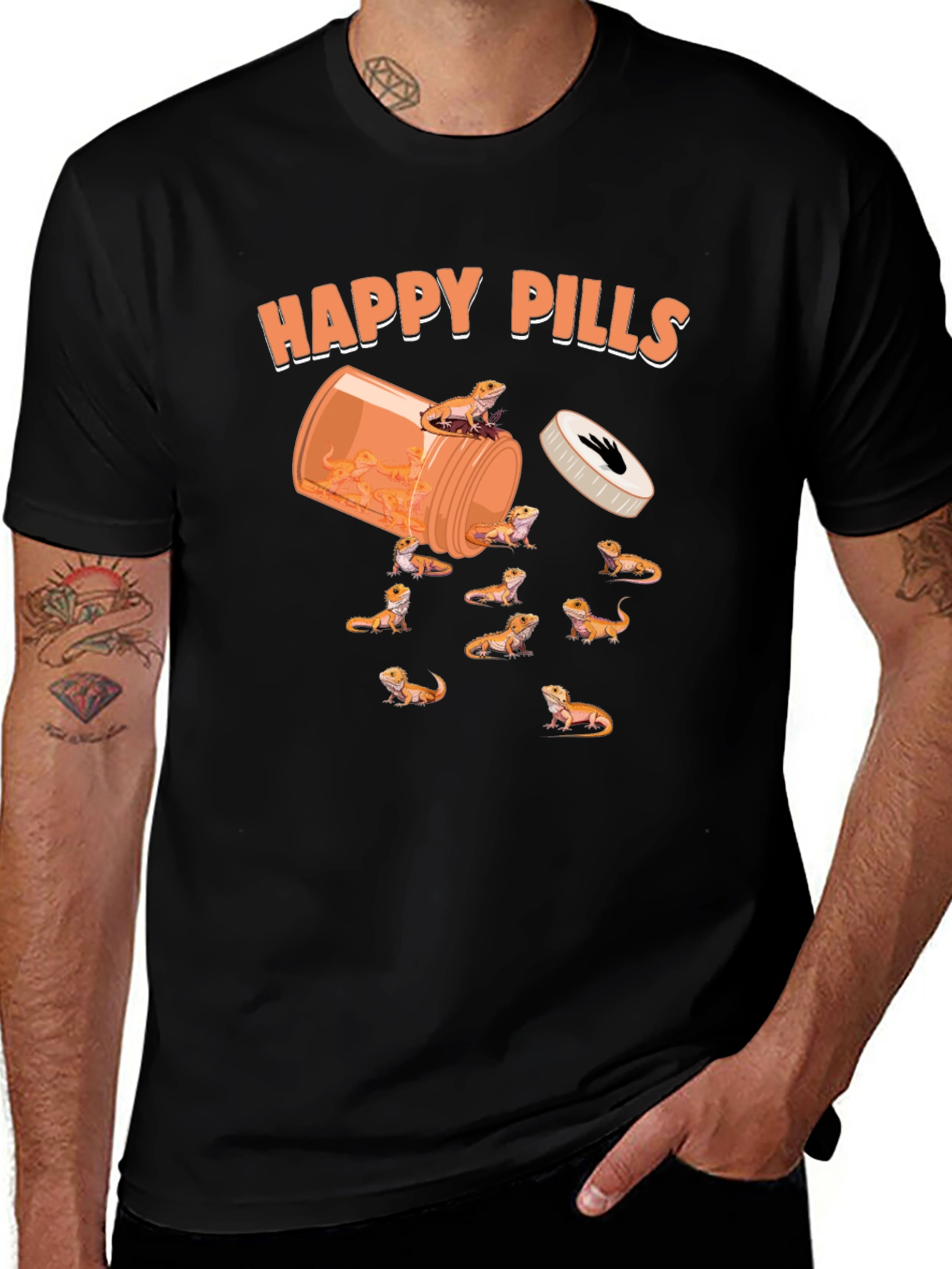 Variant 3 of Funny Happy Pills Bearded Dragon T-Shirt 