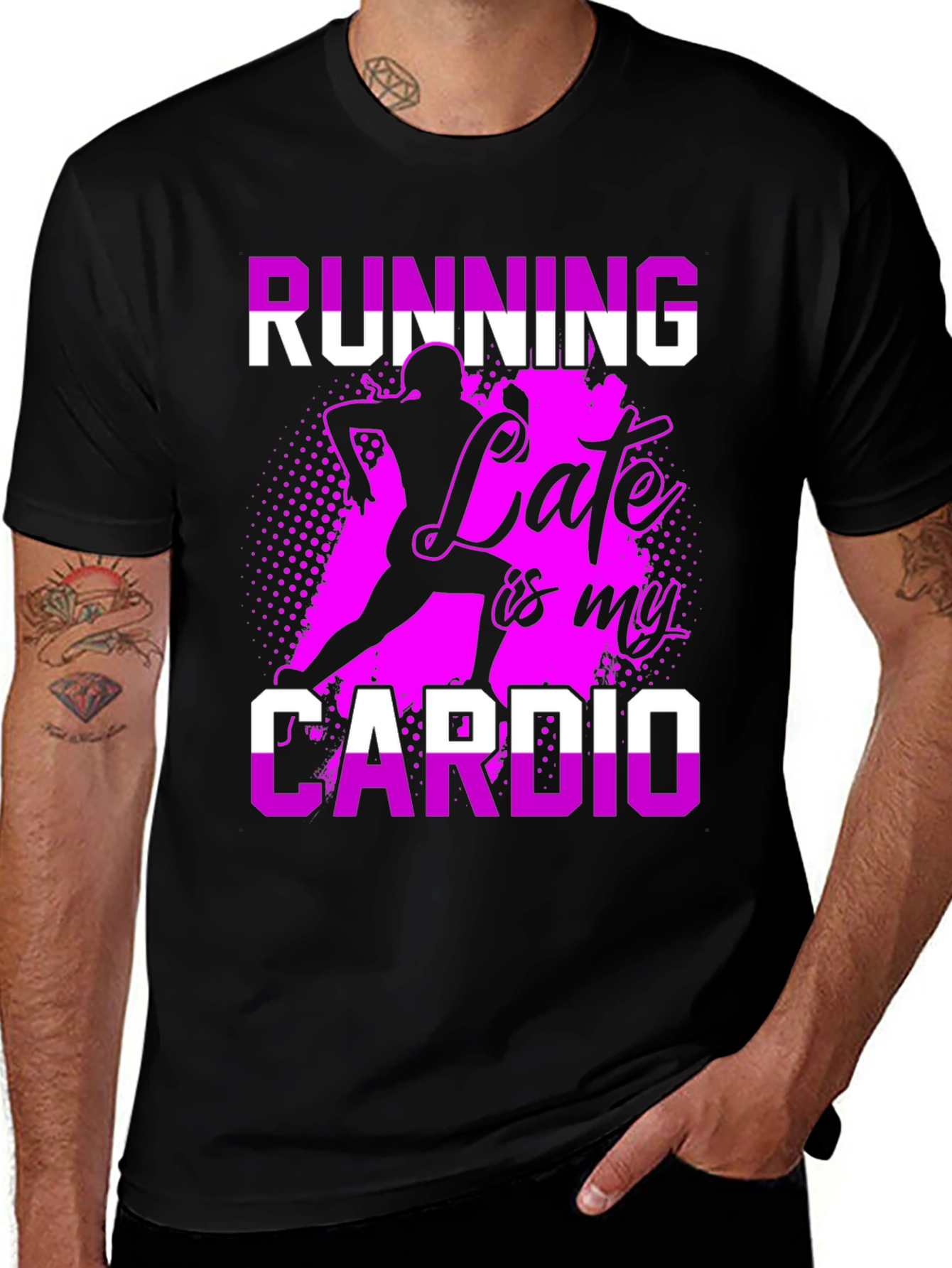 Variant 13 of Running Late is My Cardio Graphic Tee