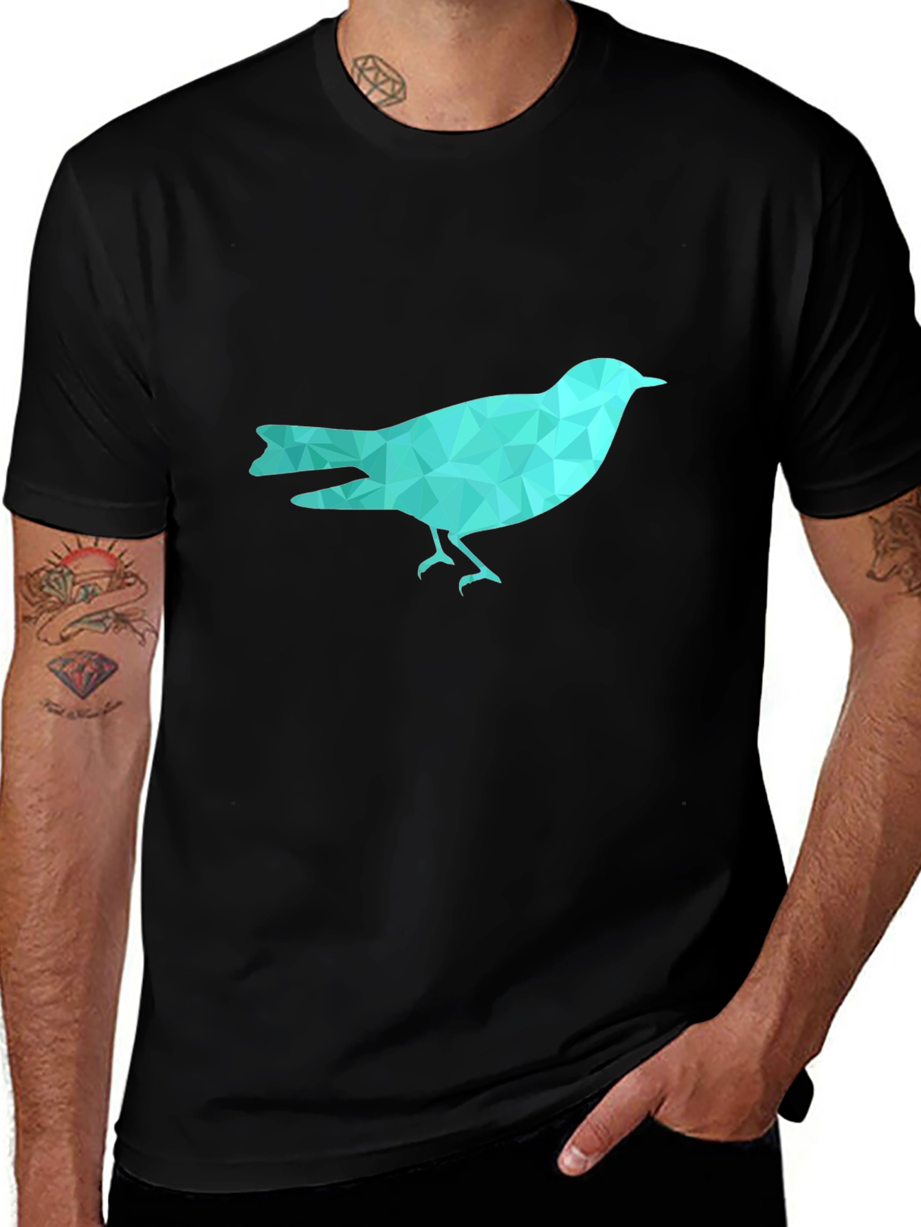 Variant 11 of Geometric Bird Graphic Tee - Trendy Casual Wear