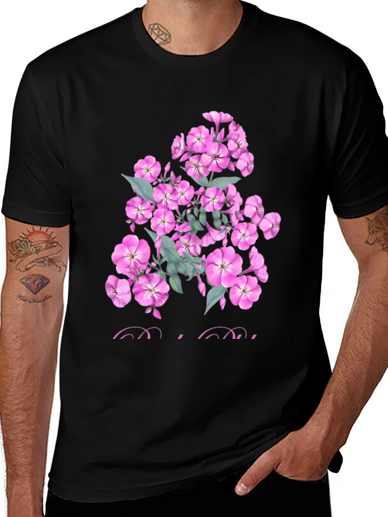Variant 17 of Floral Graphic Black T-Shirt