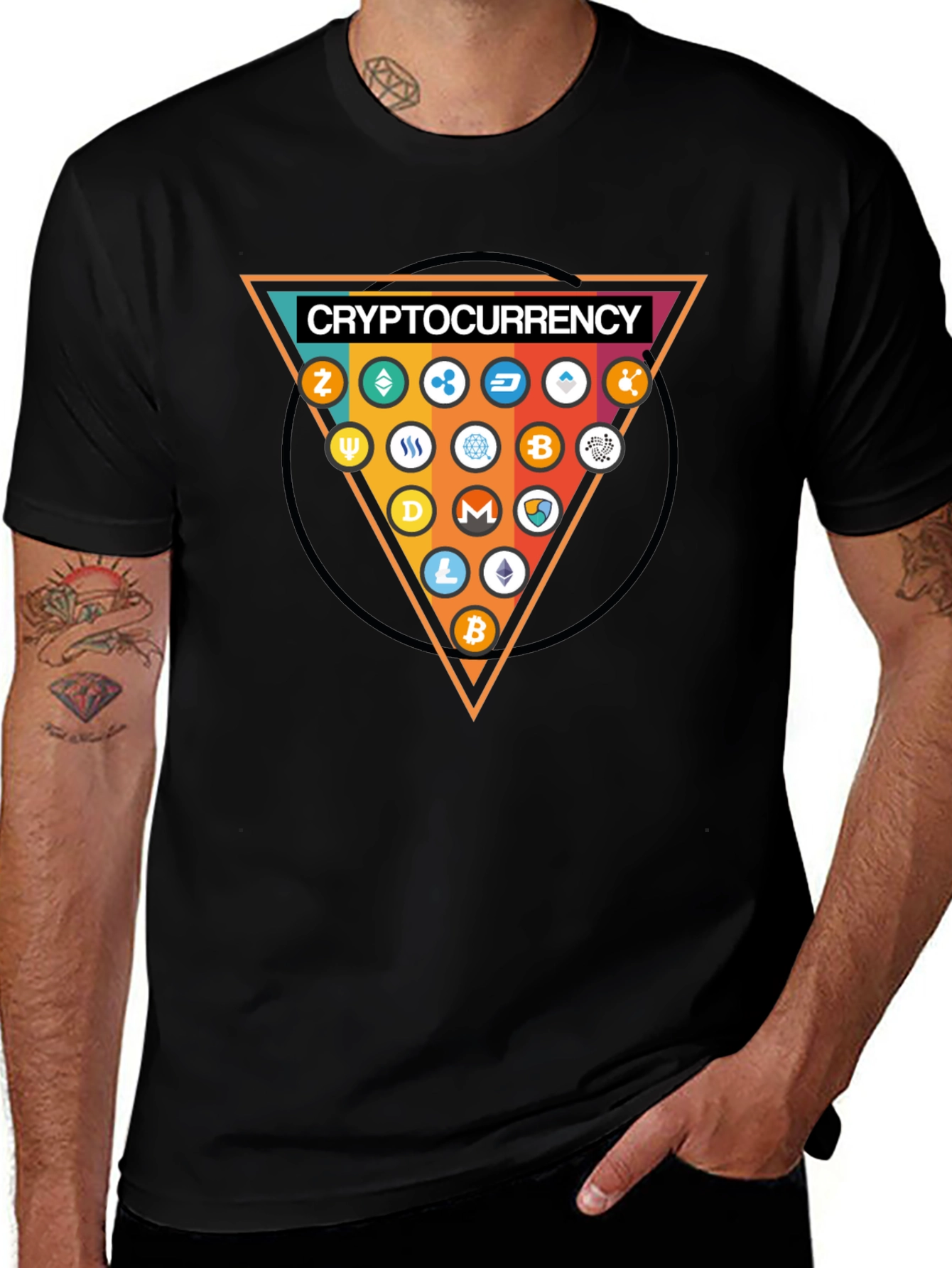 Variant 29 of Crypto Triangle Black T-Shirt