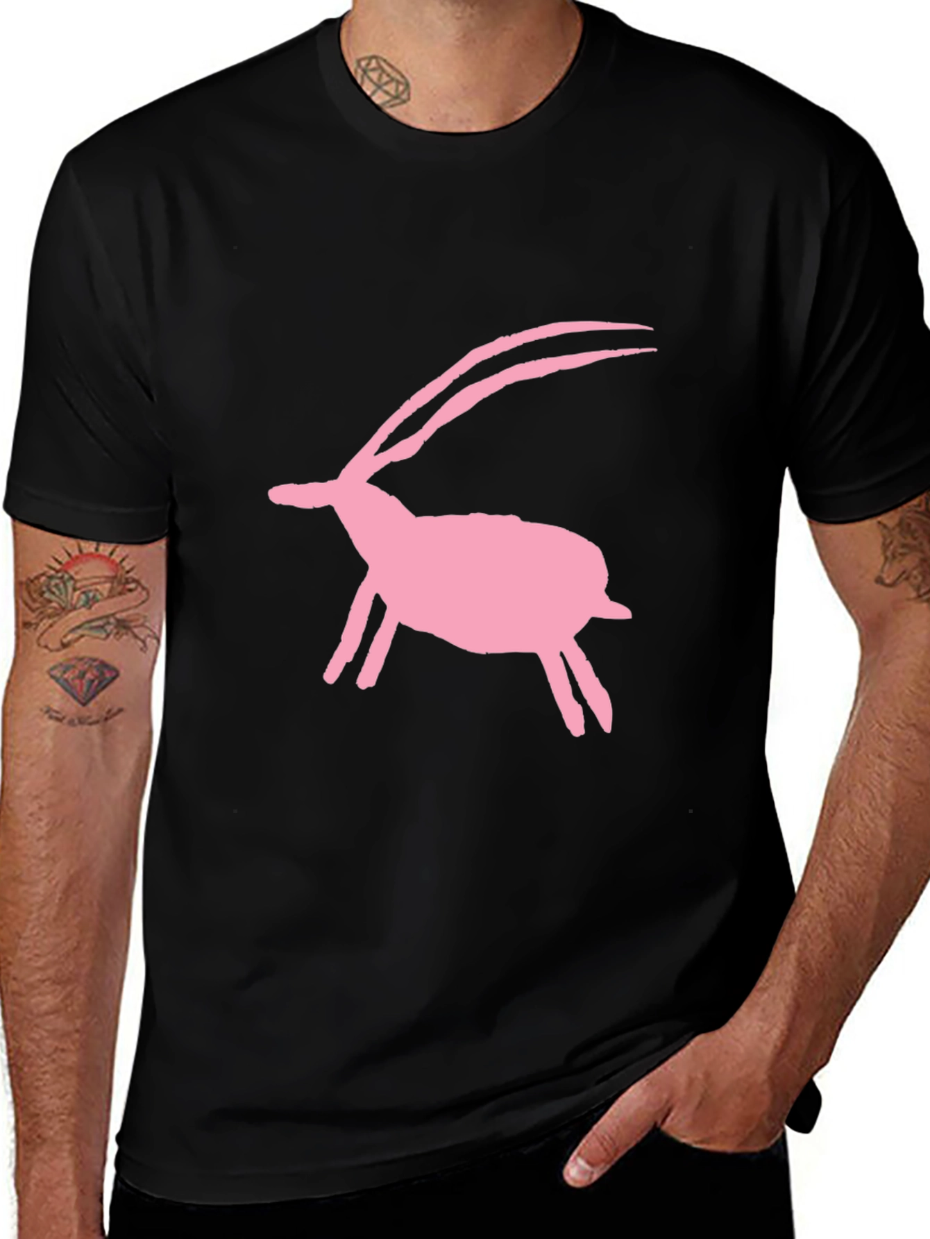 Variant 27 of Pink Animal Silhouette Tee - Black