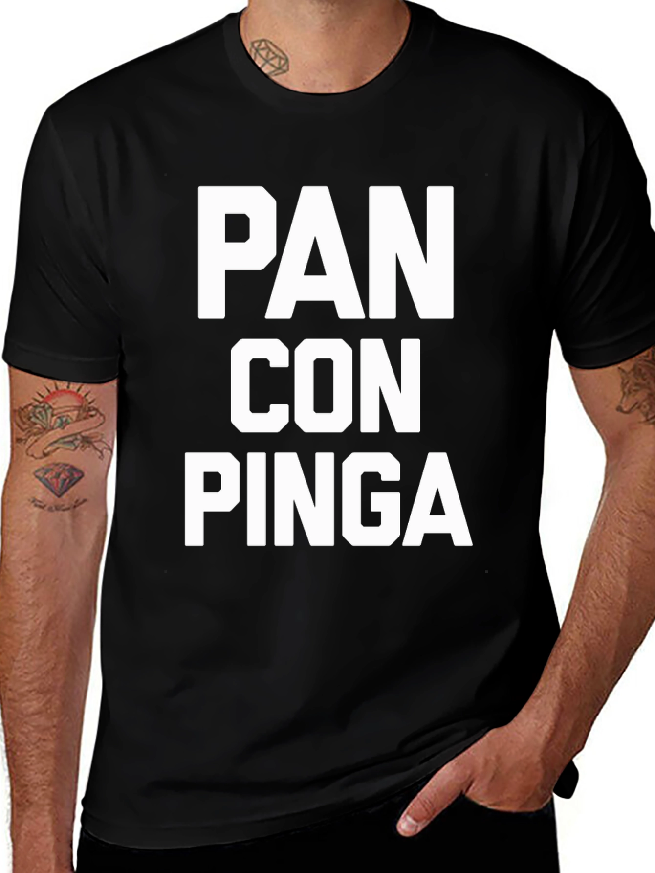 Variant 20 of Pan Con Pinga T-Shirt - Funny Slogan Tee
