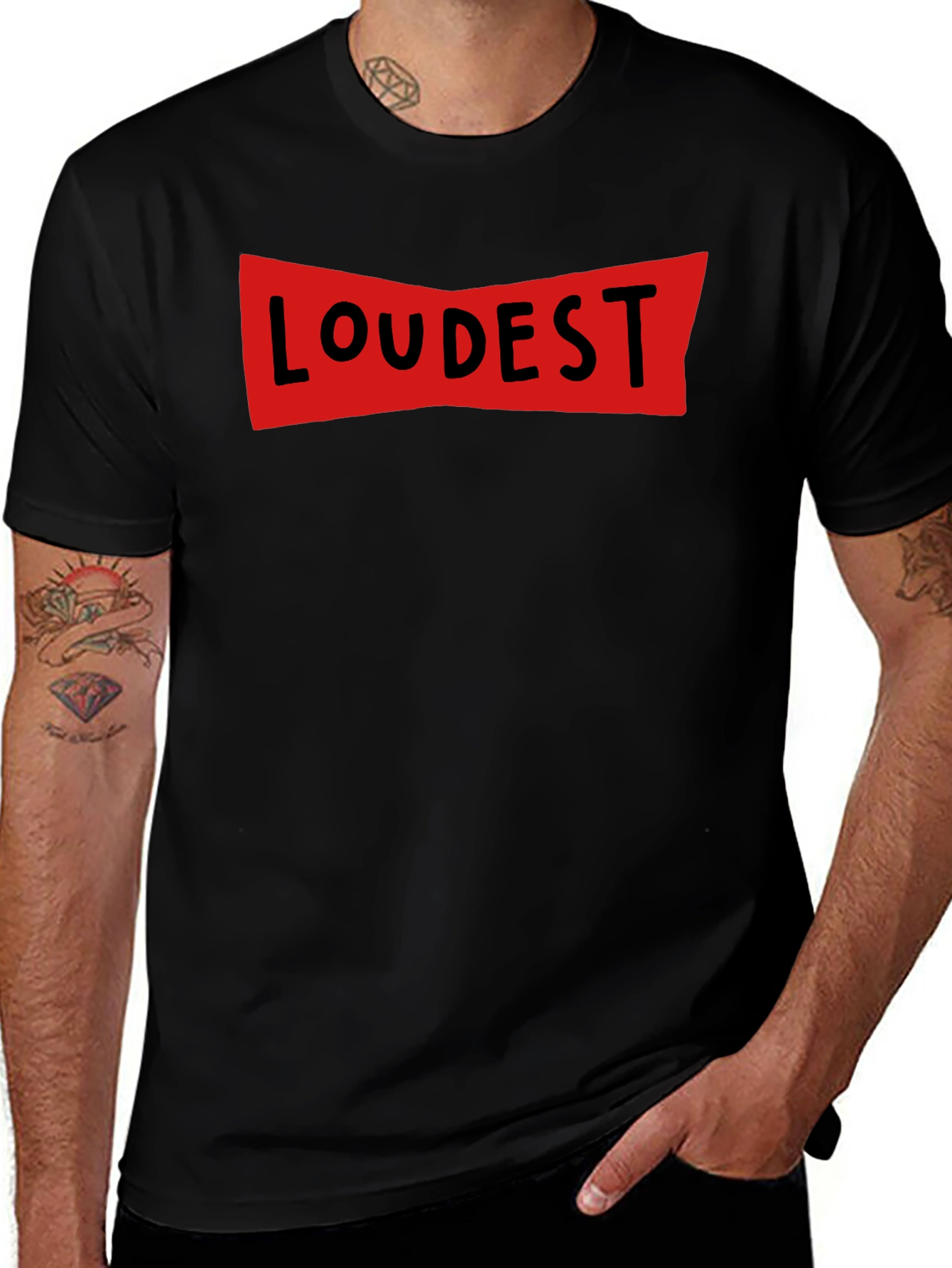 Variant 2 of Loudest Graphic Tee - Black Cotton T-Shirt