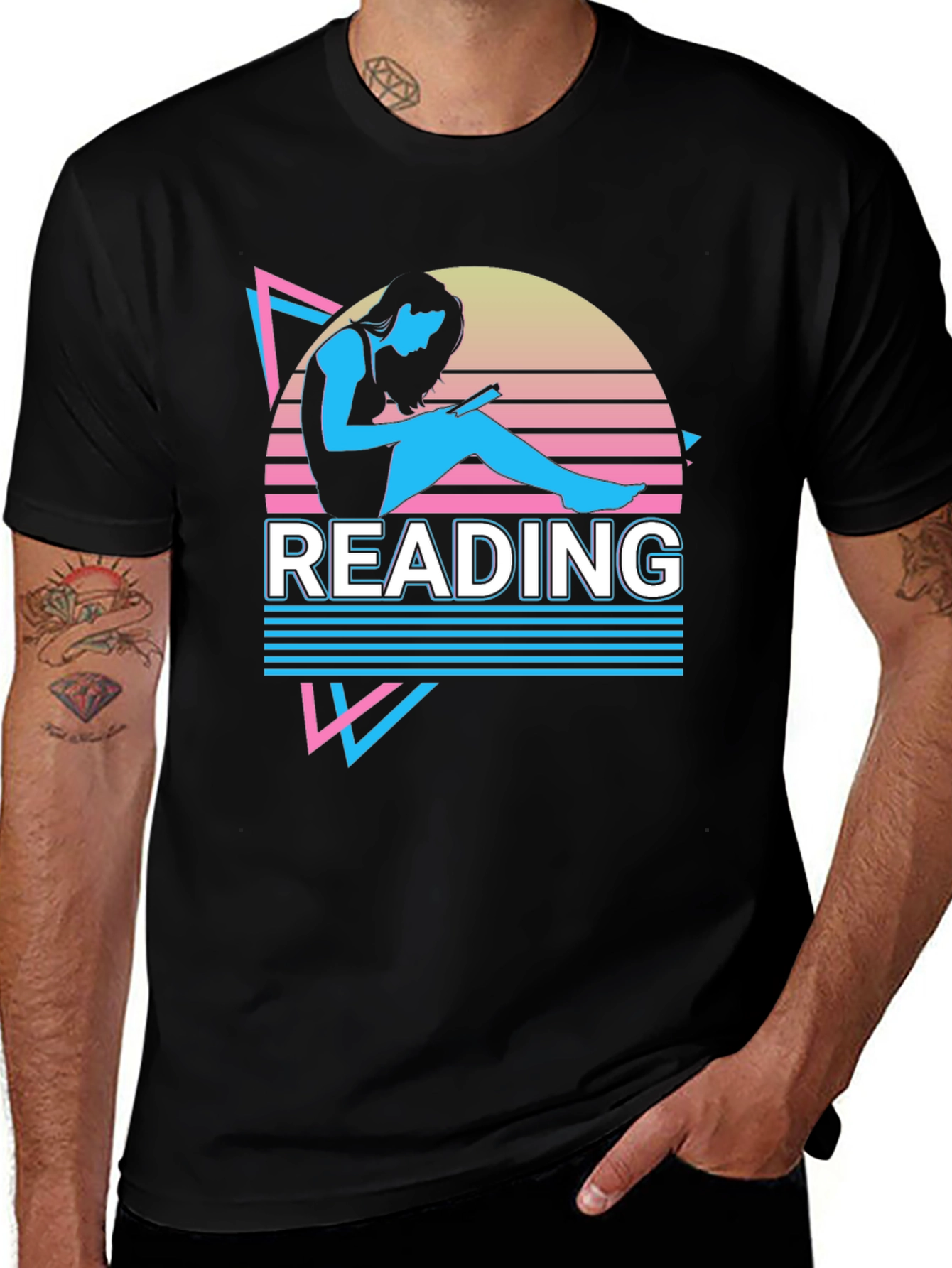 Variant 25 of Retro Reading T-Shirt - 80s Style Reader Tee