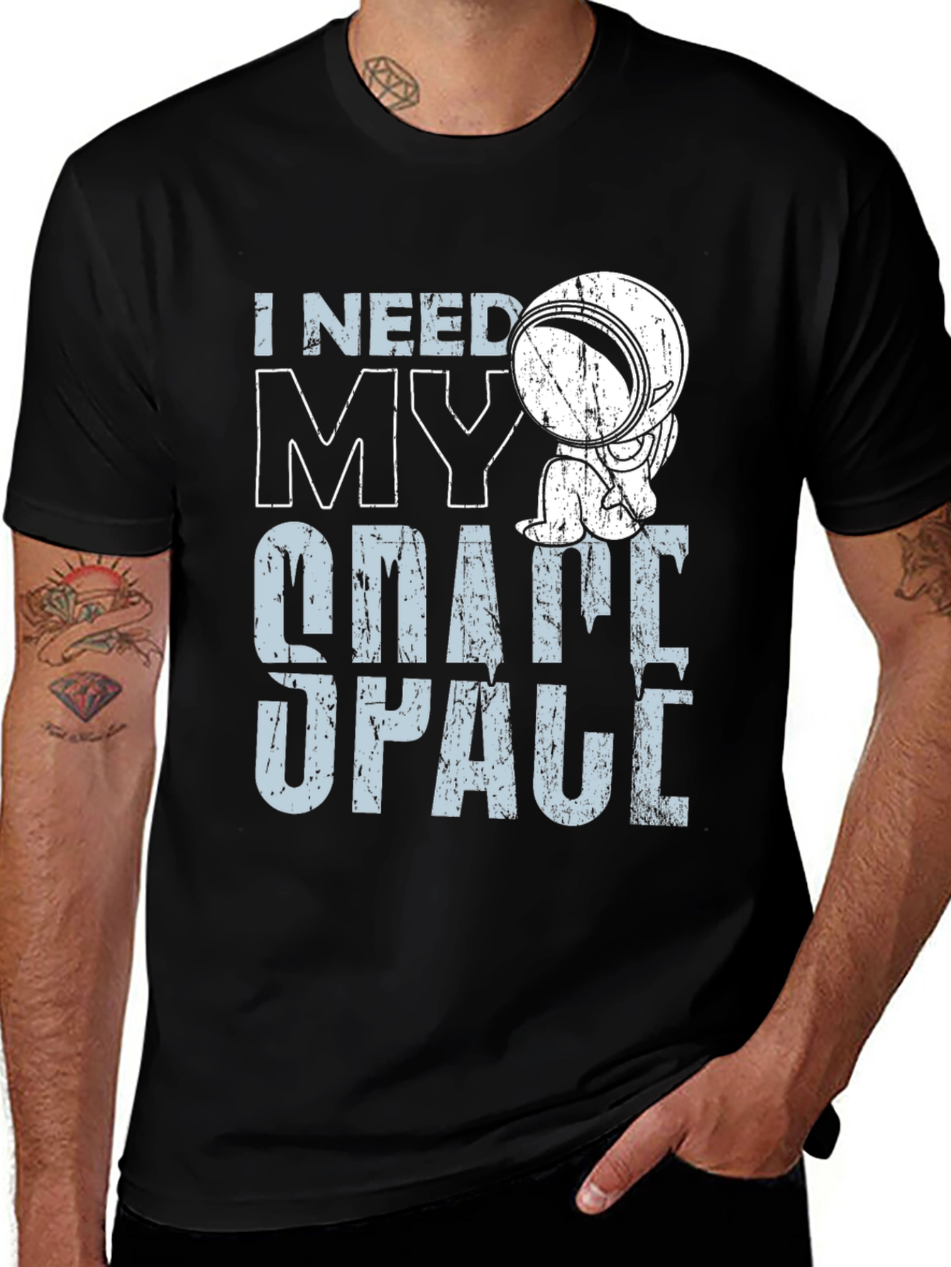 Variant 9 of I Need My Space Graphic Tee - Astronaut Design